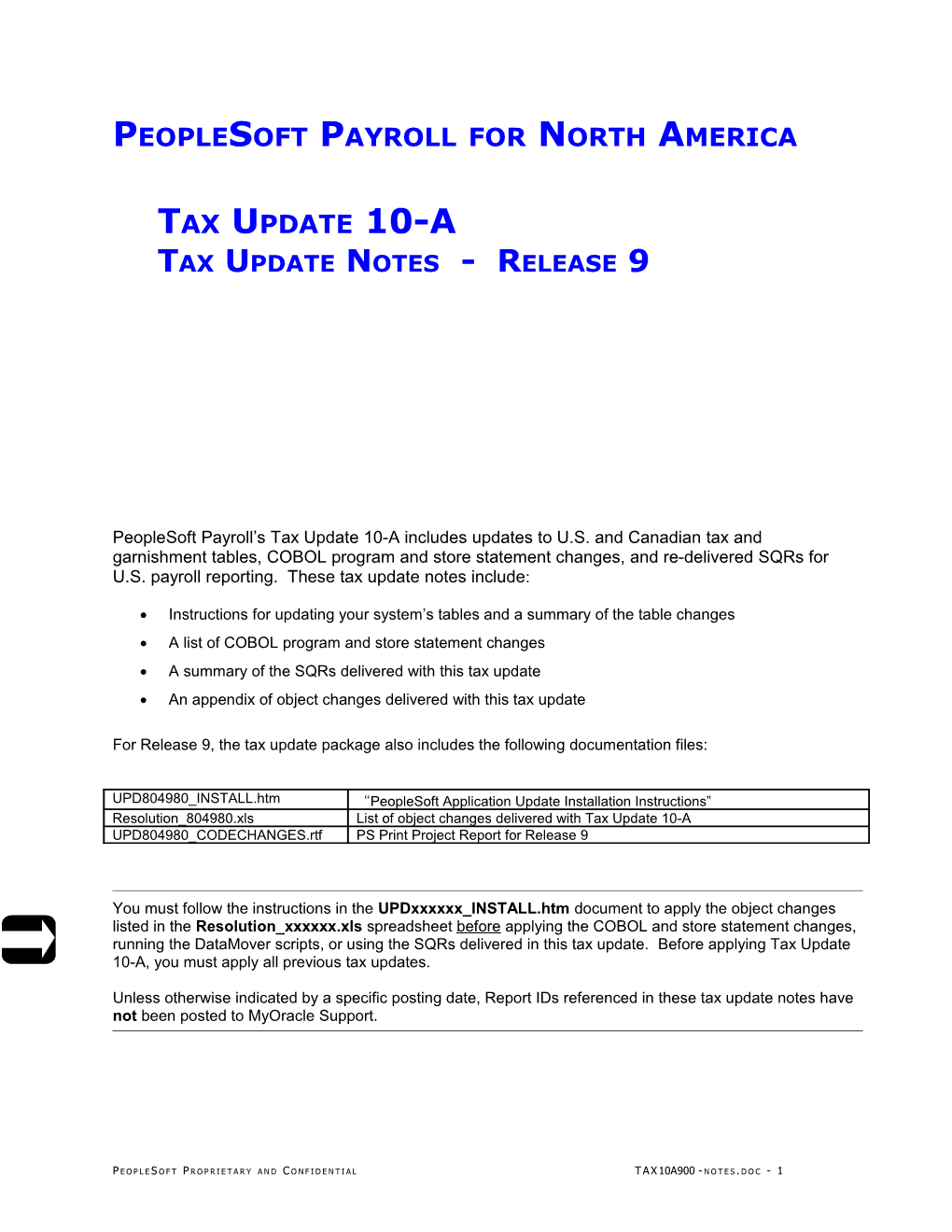 9.00 - Peoplesoft Payroll Tax Update 10-A