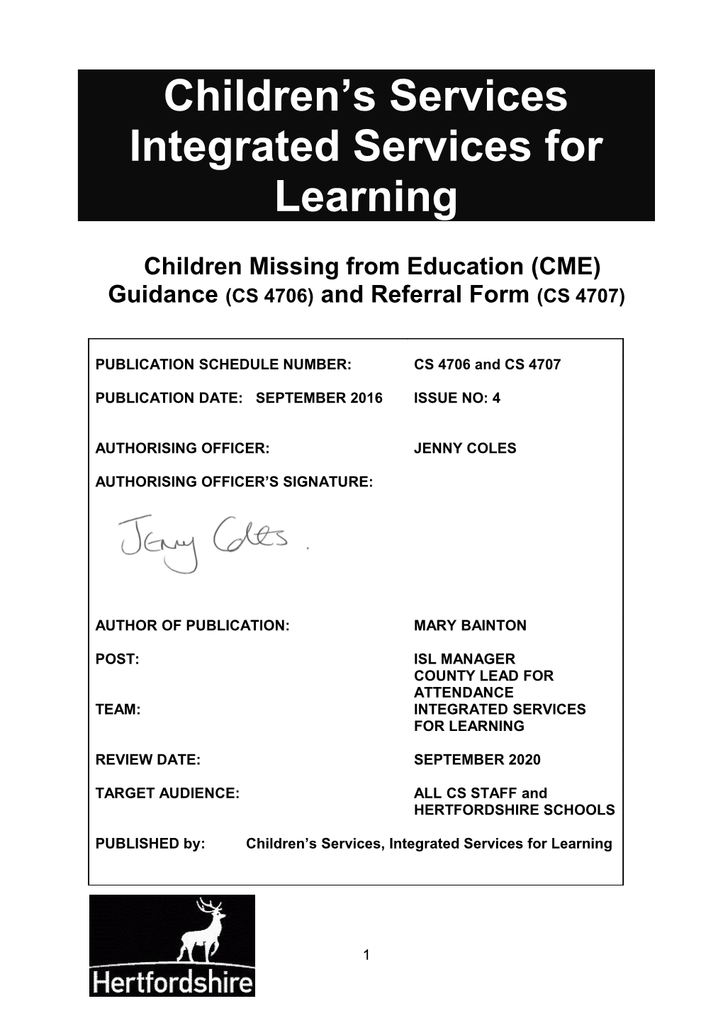 Integrated Services for Learning