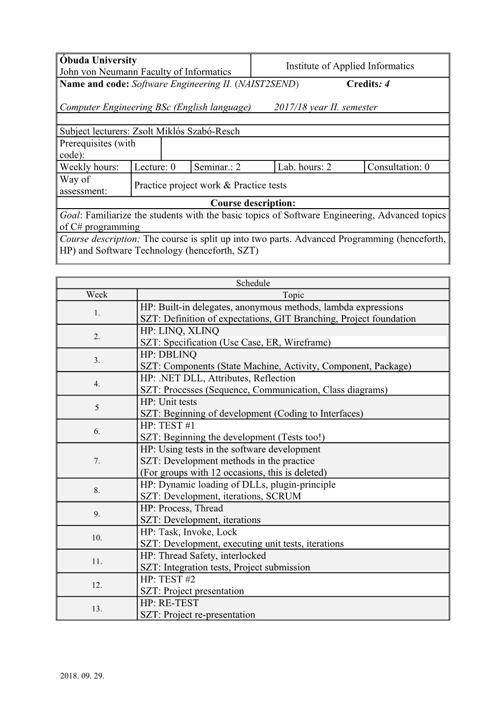 John Von Neumann Faculty of Informatics