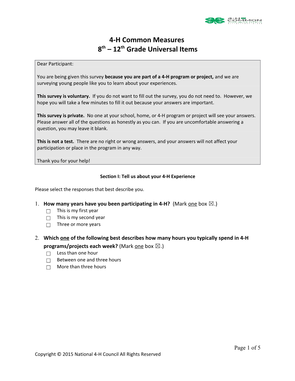 4-H Common Measures s2