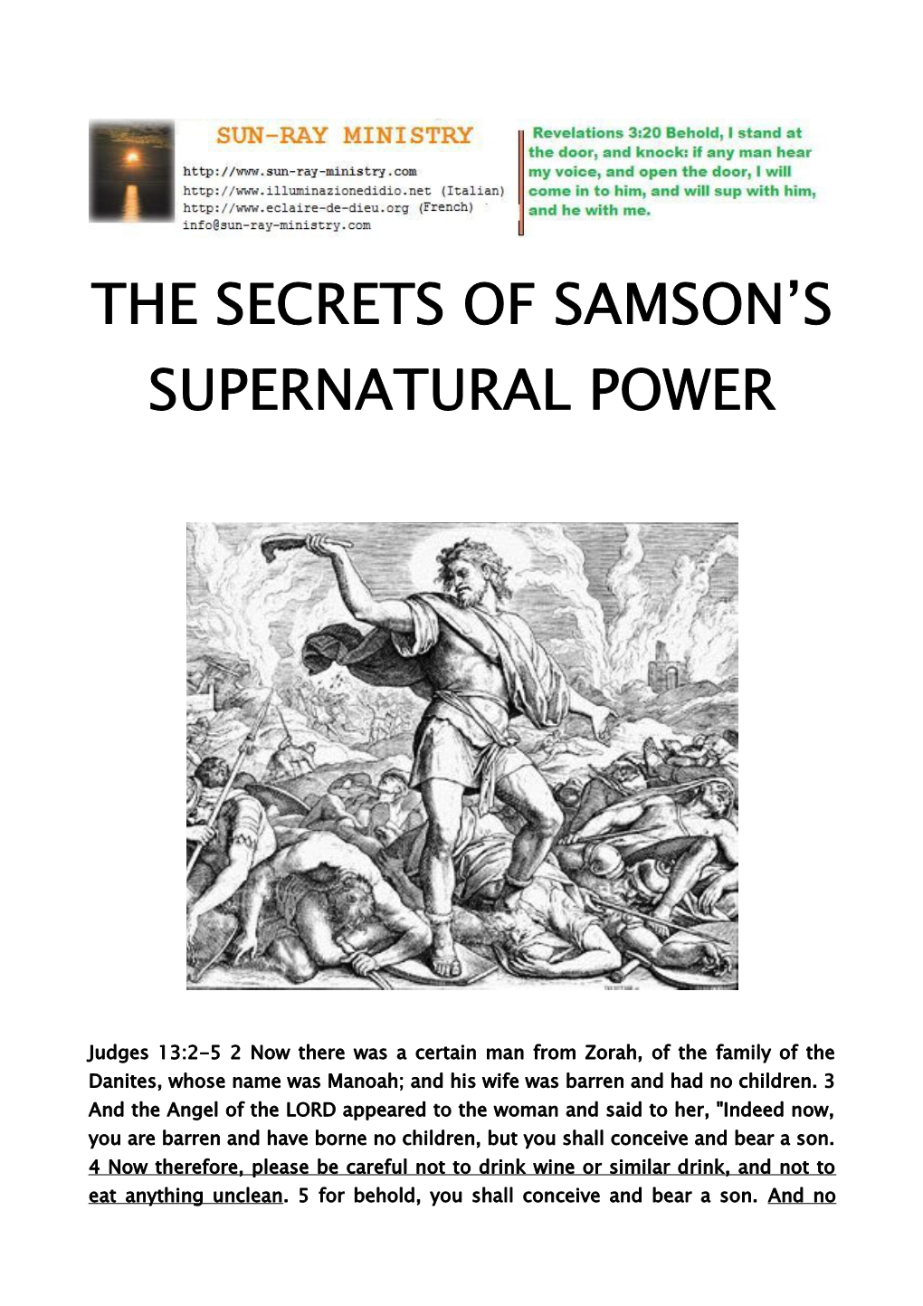 The Secrets of Samson S Supernatural Power