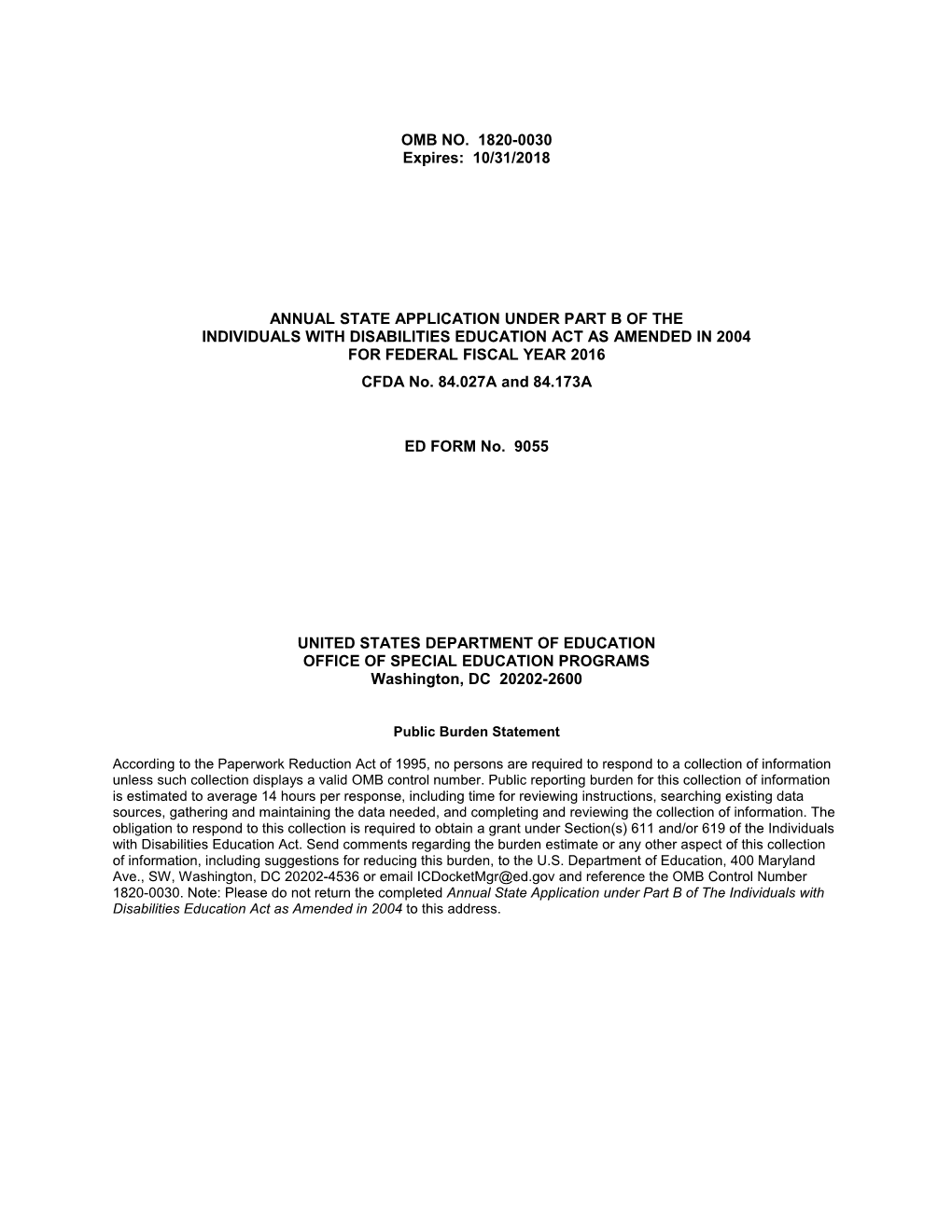 2012 Annual State Application Under Part B of the Individuals with Disabilities Act As s1