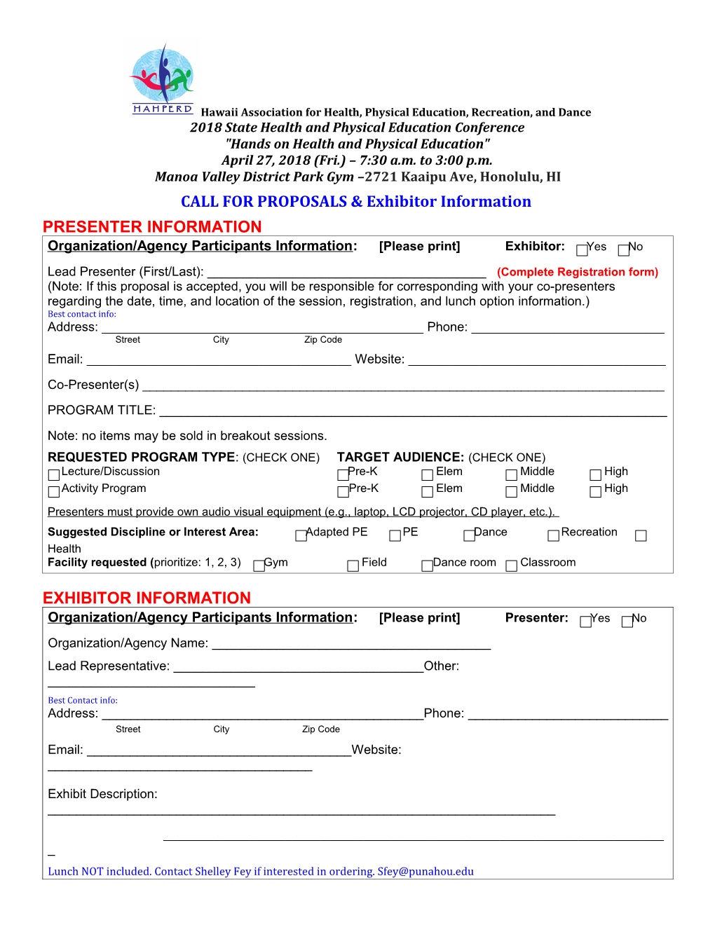 Presenter Proposal Form