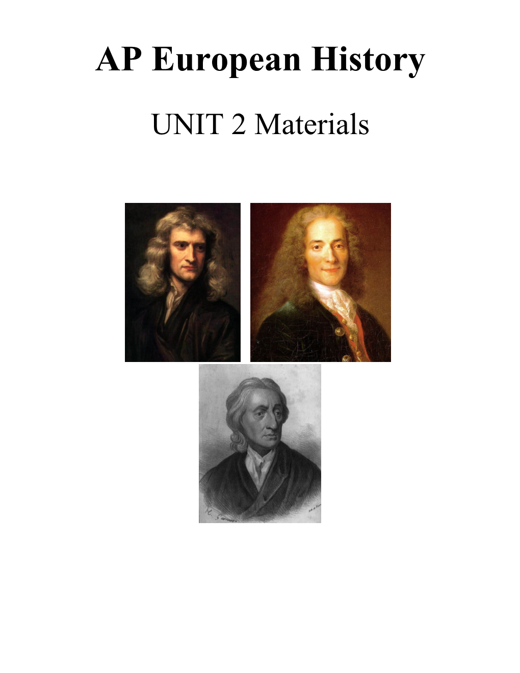 Unit 4 Materials - AP Euro (Age of Reason)
