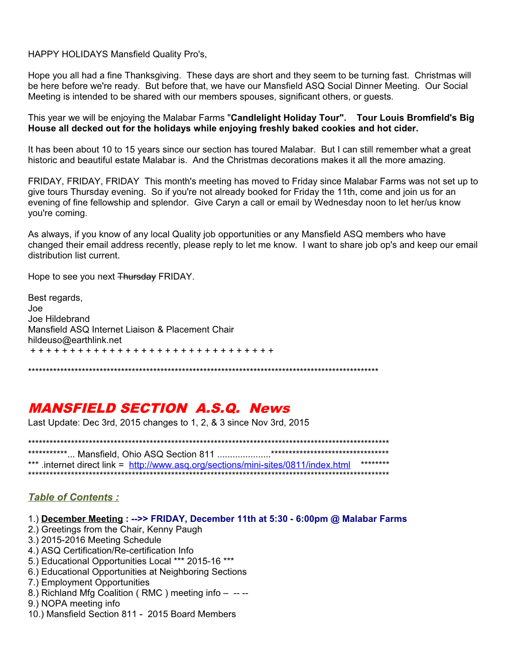 MANSFIELD SECTION COMMITTEE News s2