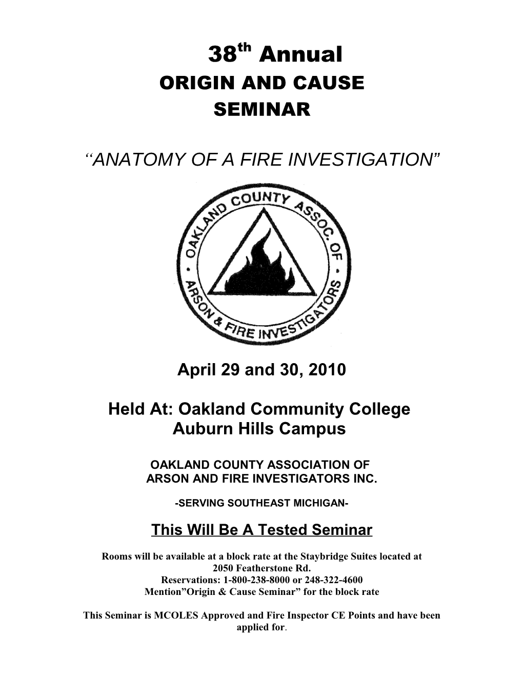 Held At: Oakland Community College