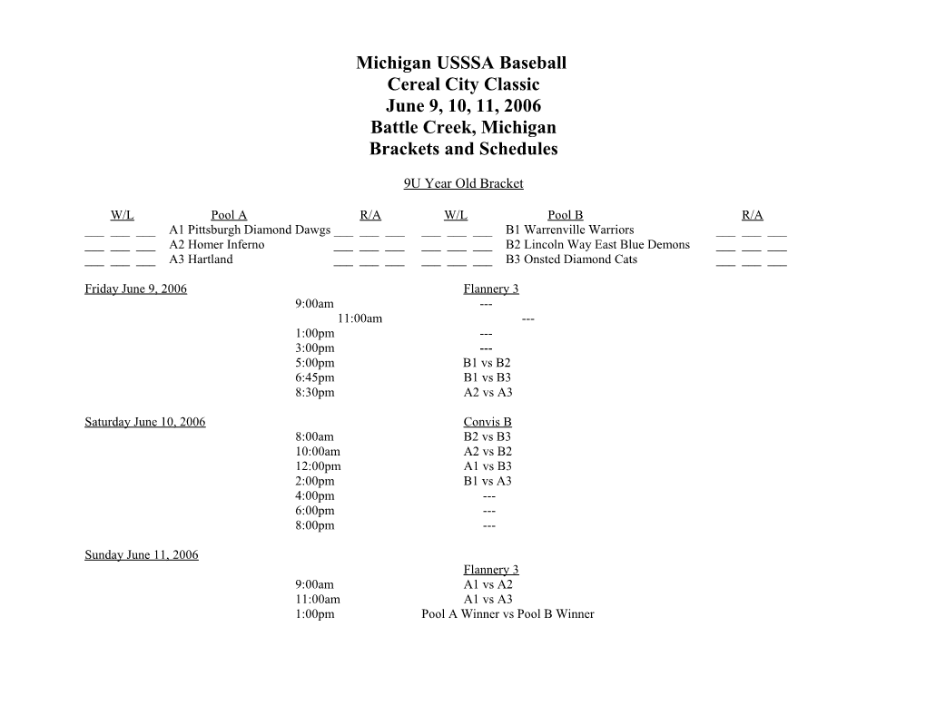 Michigan USSSA Baseball s2