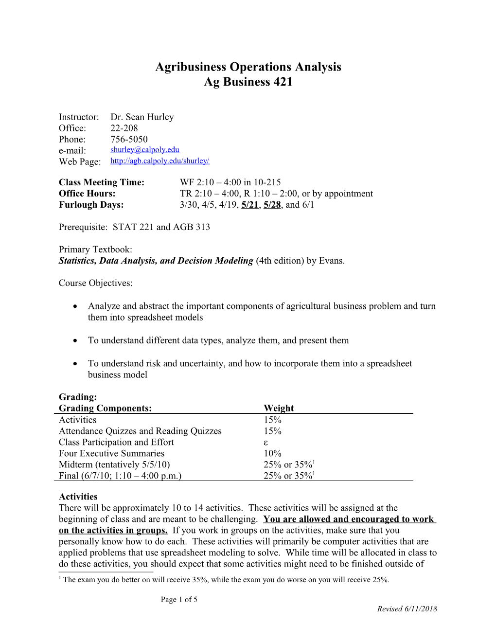 Agribusiness Operations Analysis