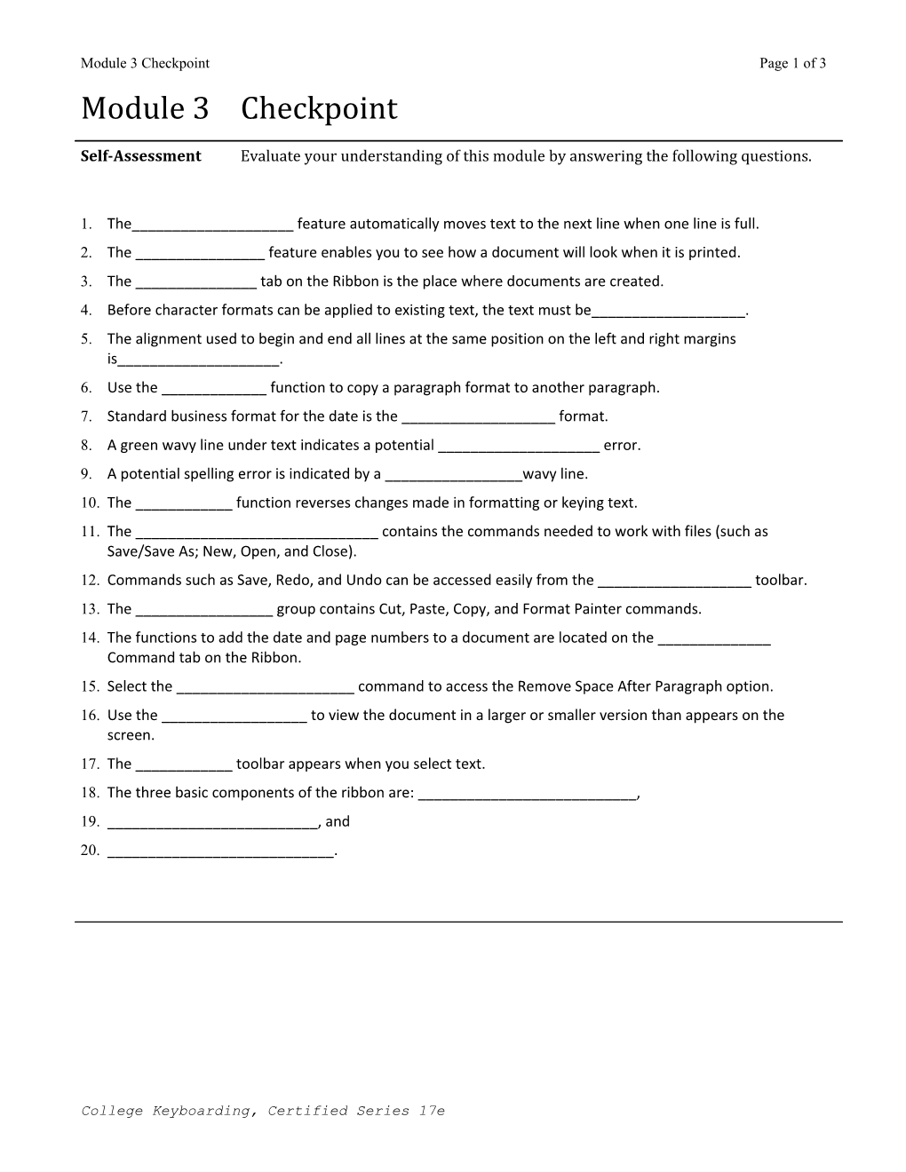 Module 3 Checkpointpage 1 of 3