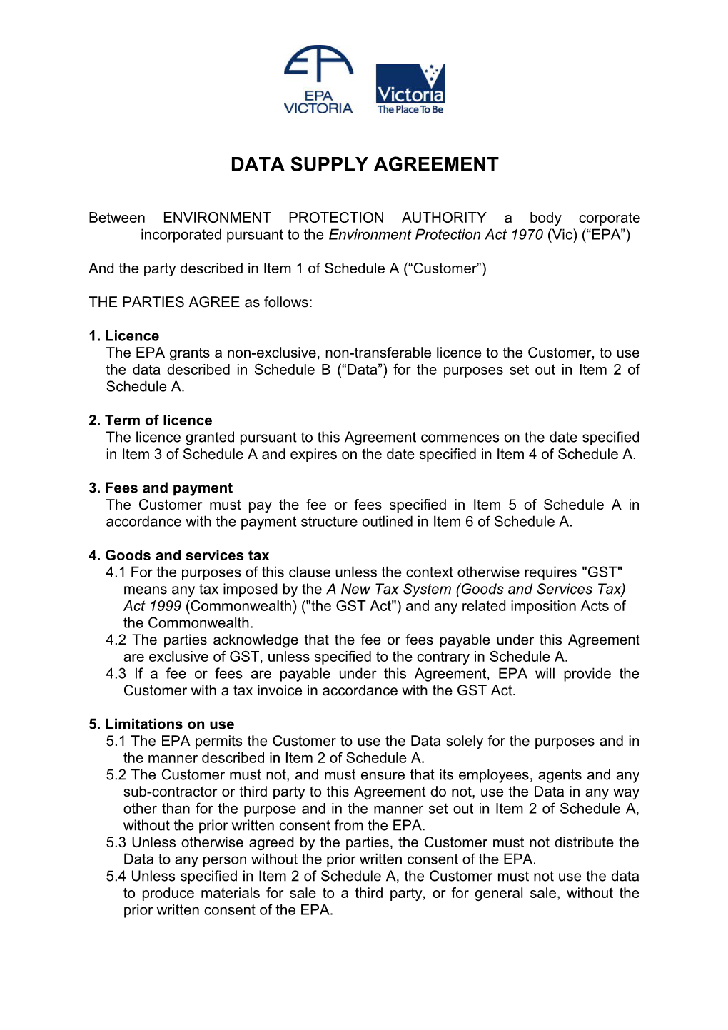 Data Supply Agreement