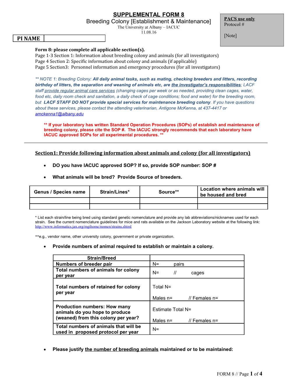 Supplemental Form 8