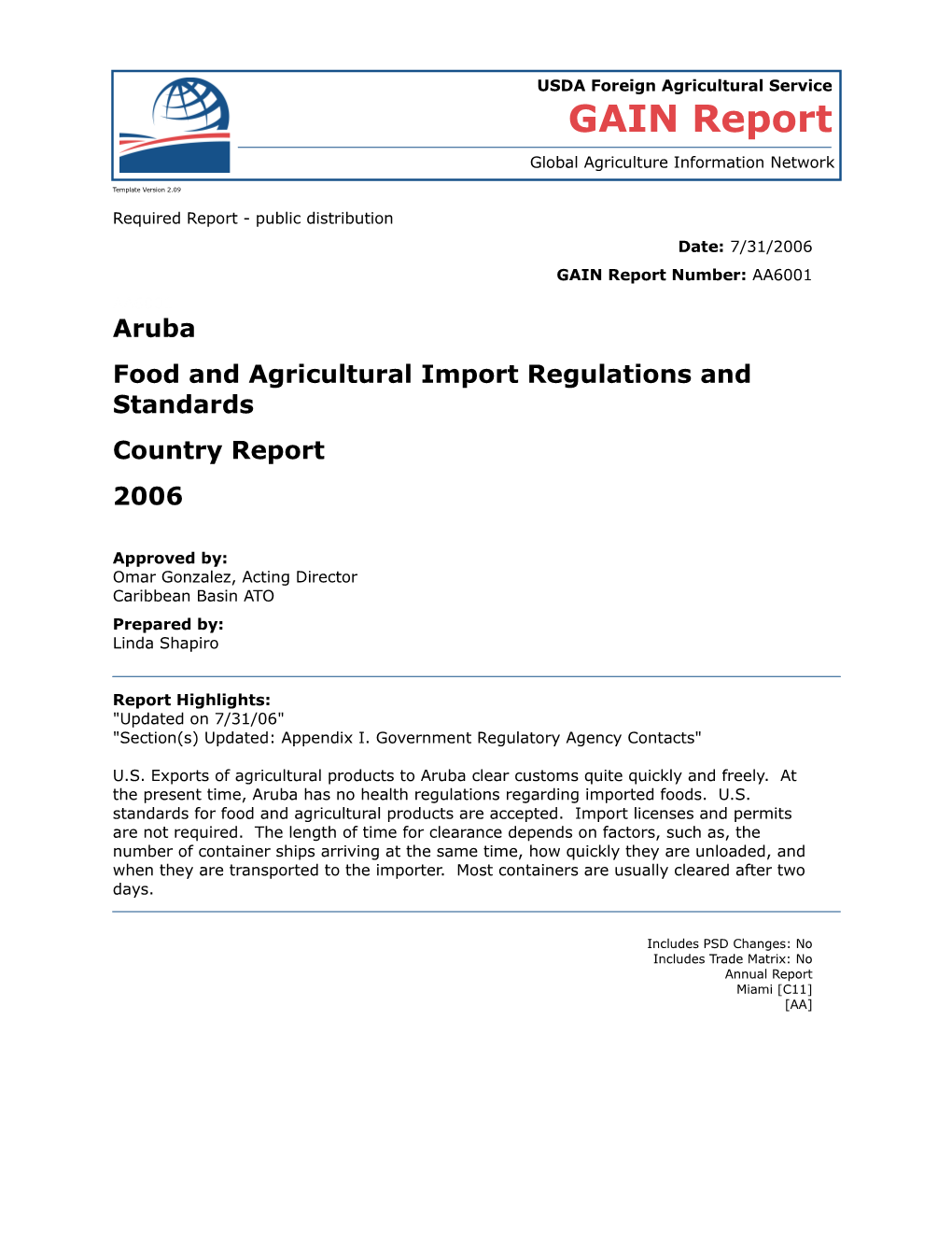 Food and Agricultural Import Regulations and Standards s21