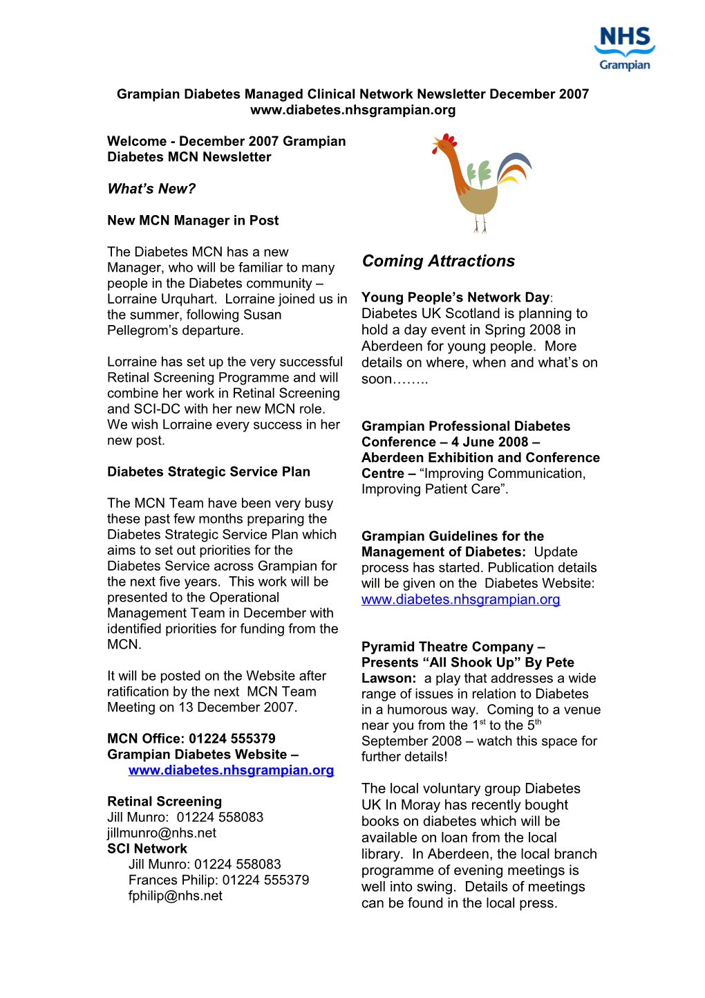 Grampian Diabetes Managed Clinical Network Newsletter February 2006