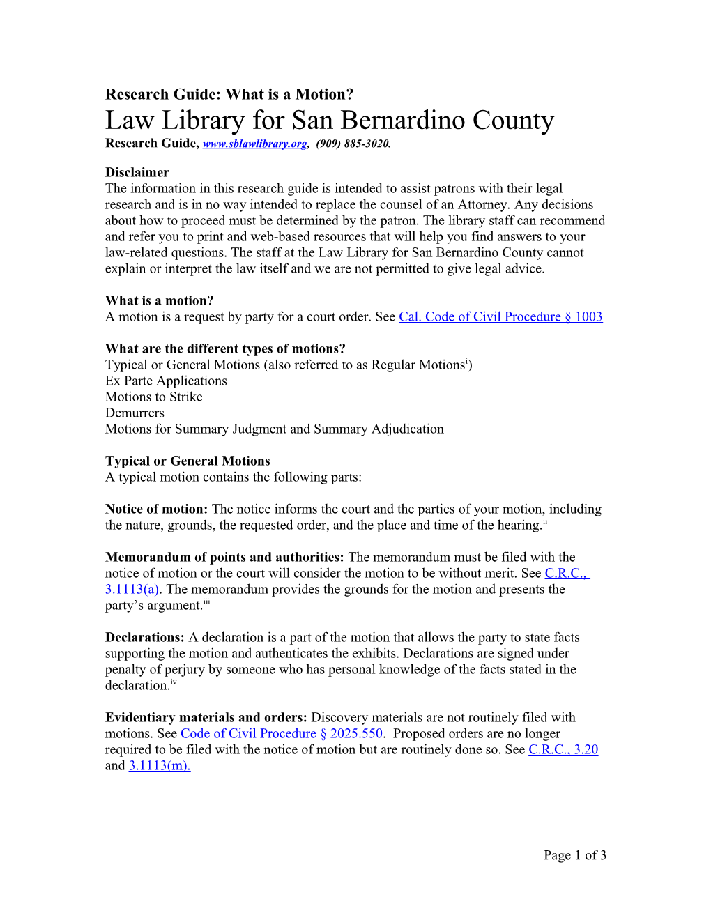 Law Library for San Bernardino County