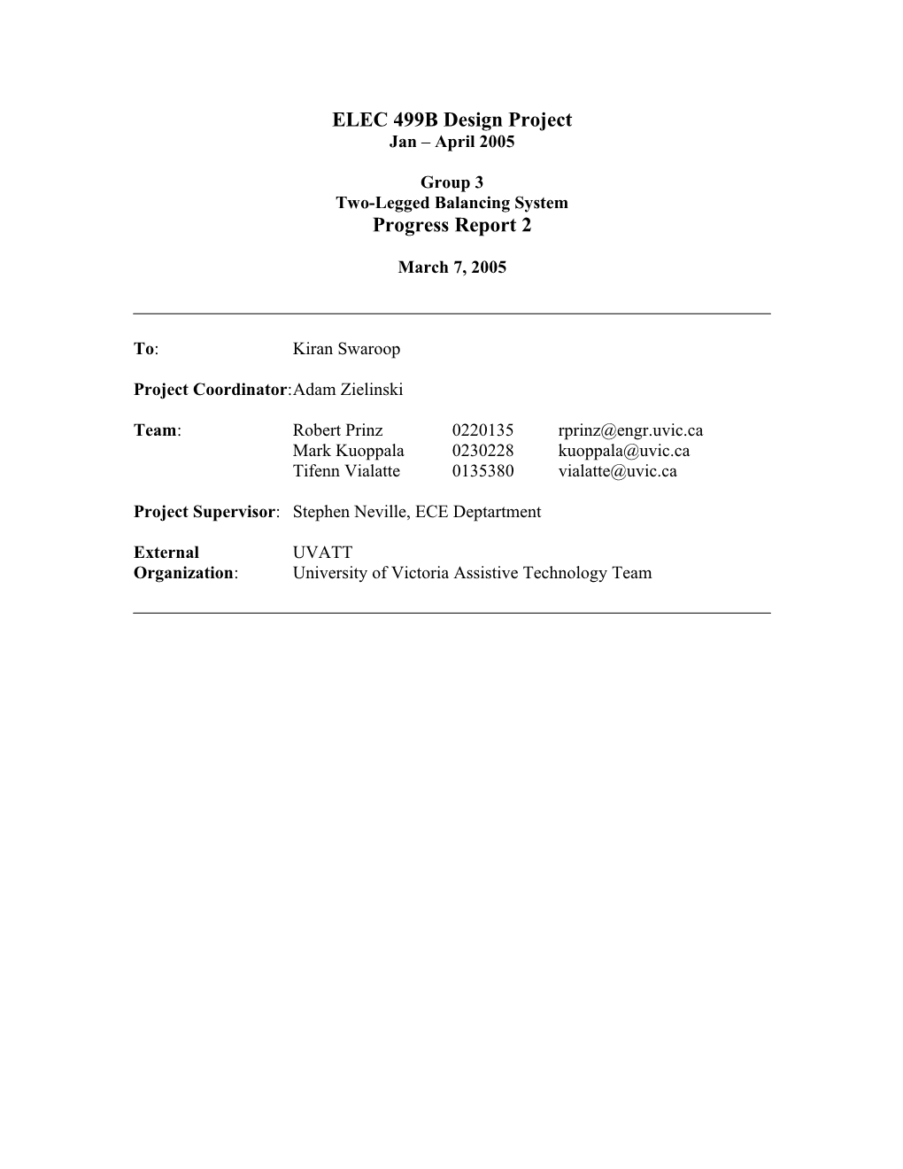 ELEC 499B Design Project