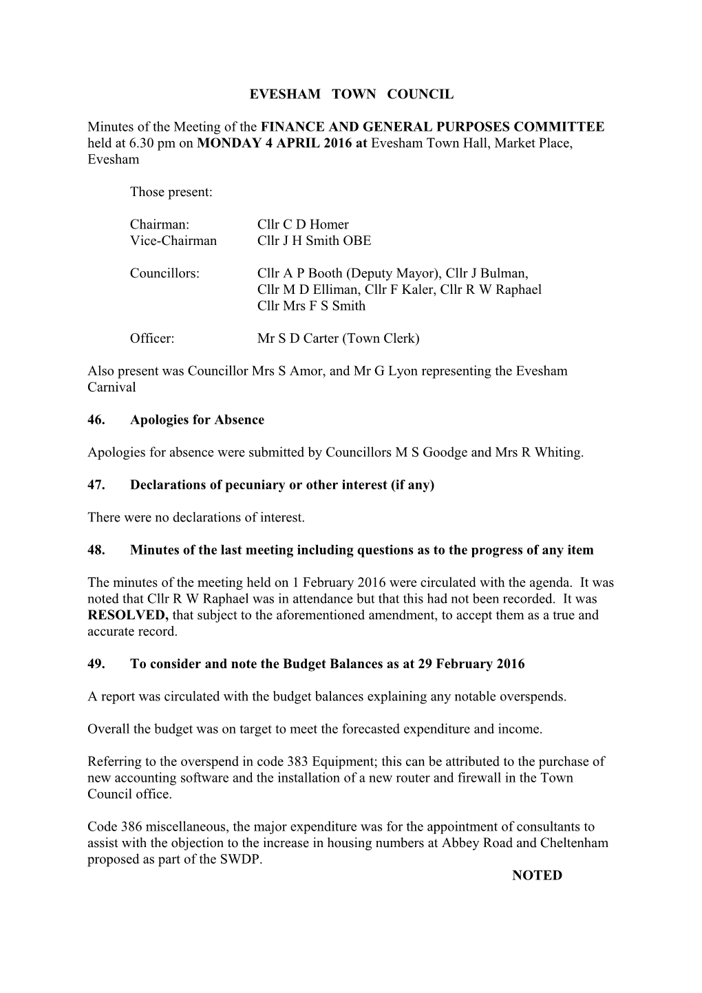 Evesham Town Council s1