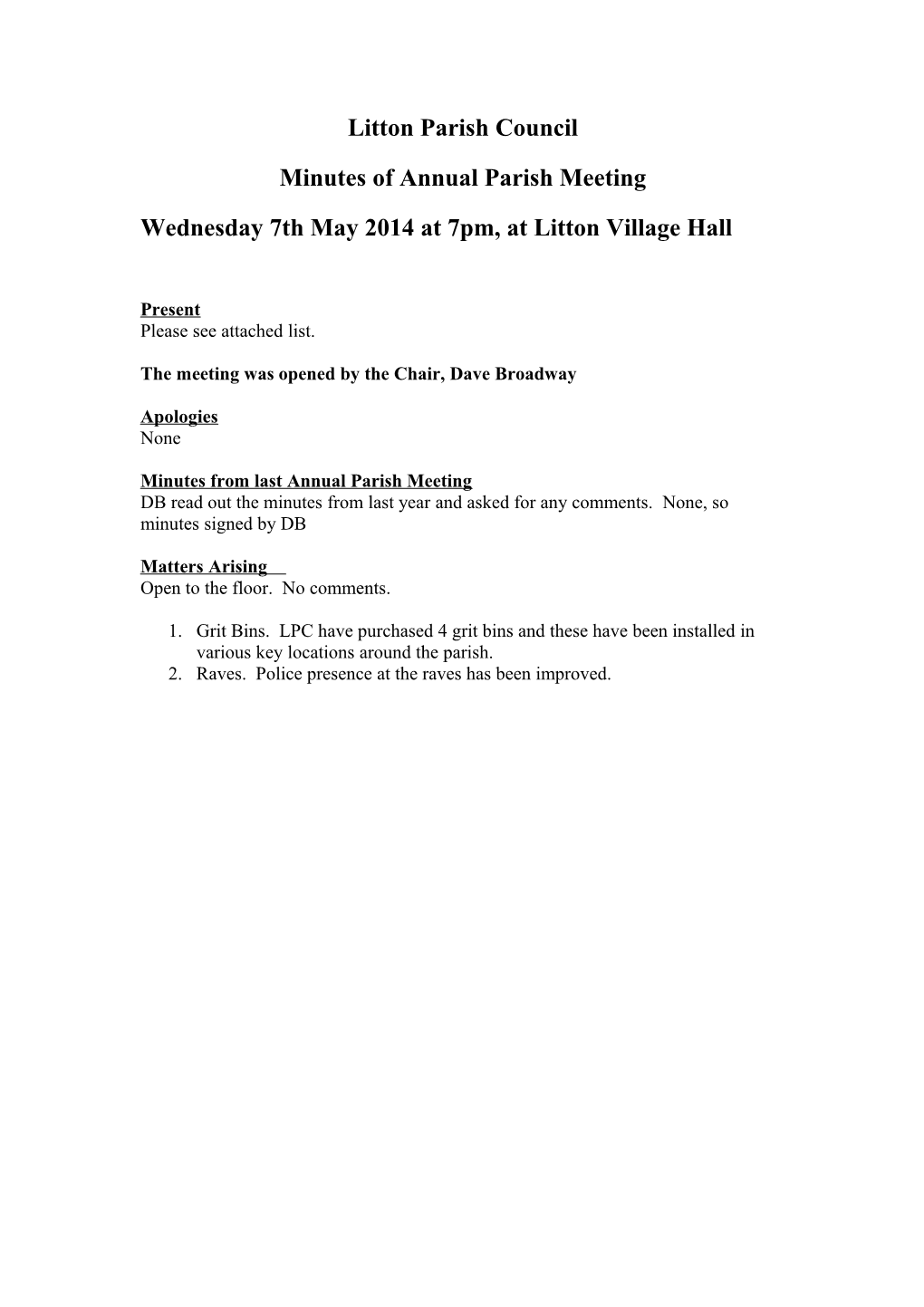 Litton Parish Council