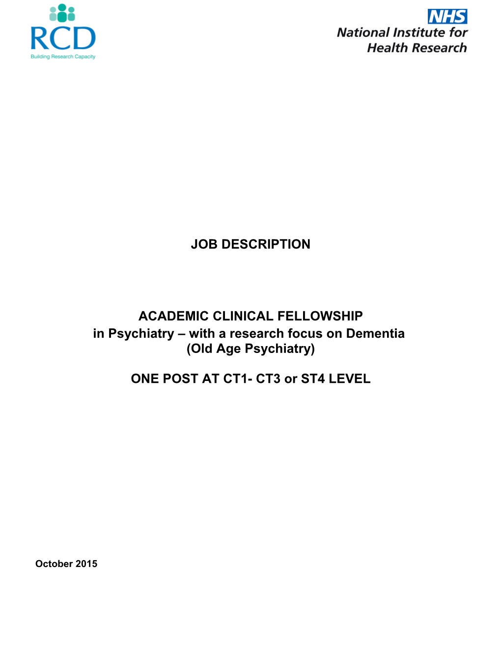 Academic Clinical Fellowship