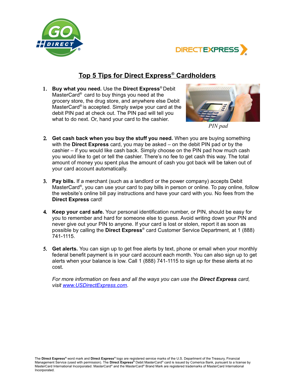 Top 5 Tips for Direct Express Cardholders