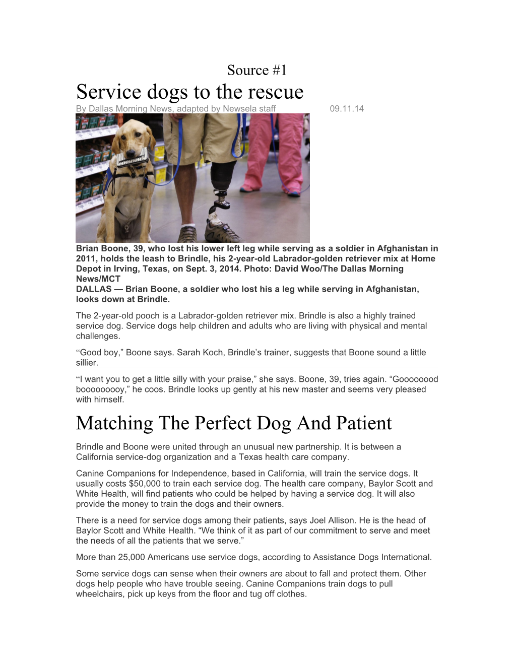 Service Dogs to the Rescue