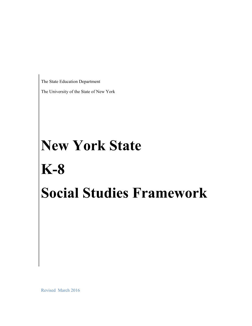 Social Studies Practices: Vertical Articulation Grades K-4 6
