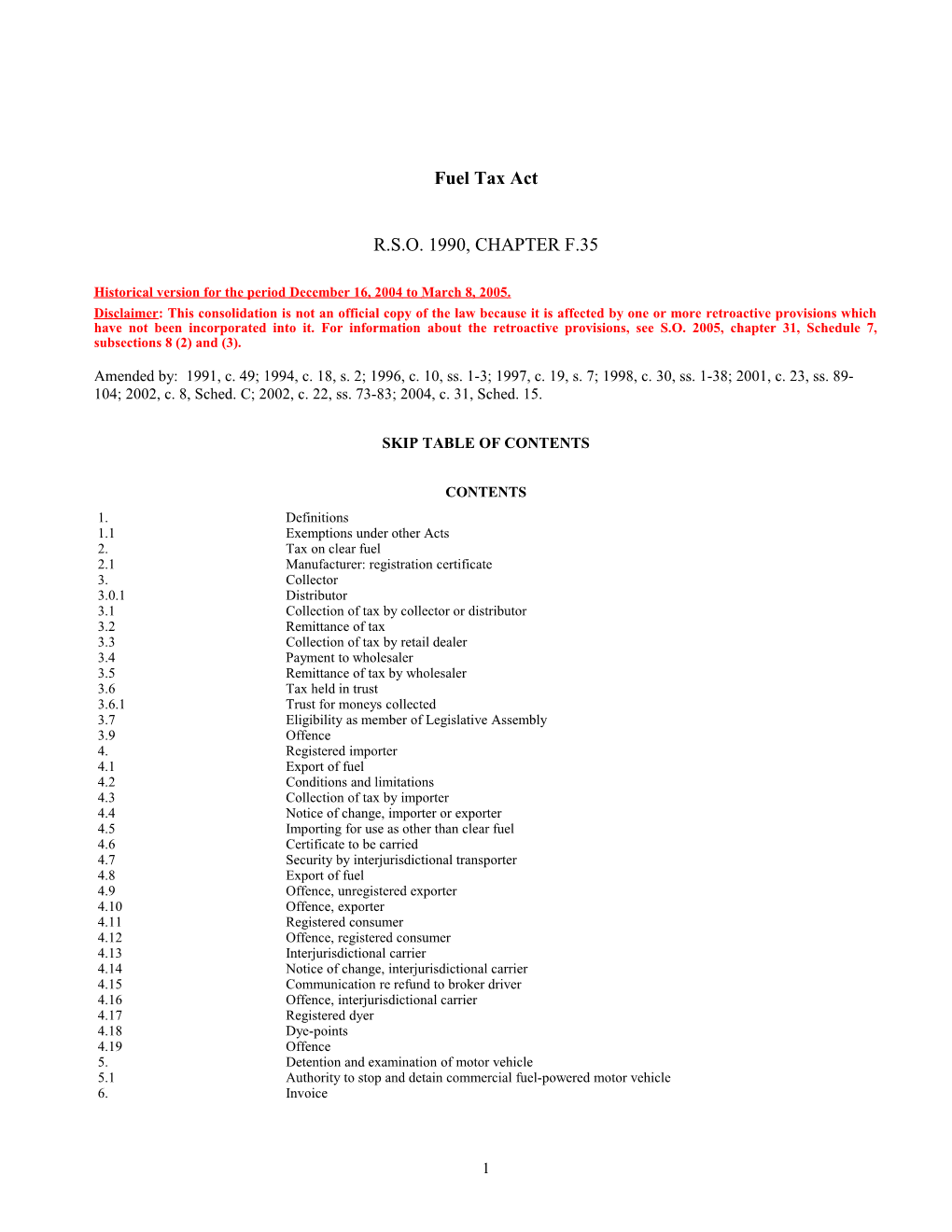 Fuel Tax Act, R.S.O. 1990, C. F.35