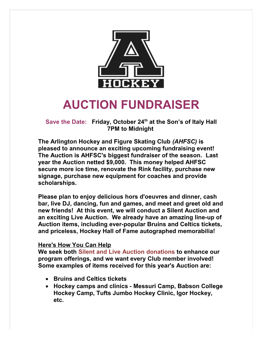 Auction Fundraiser