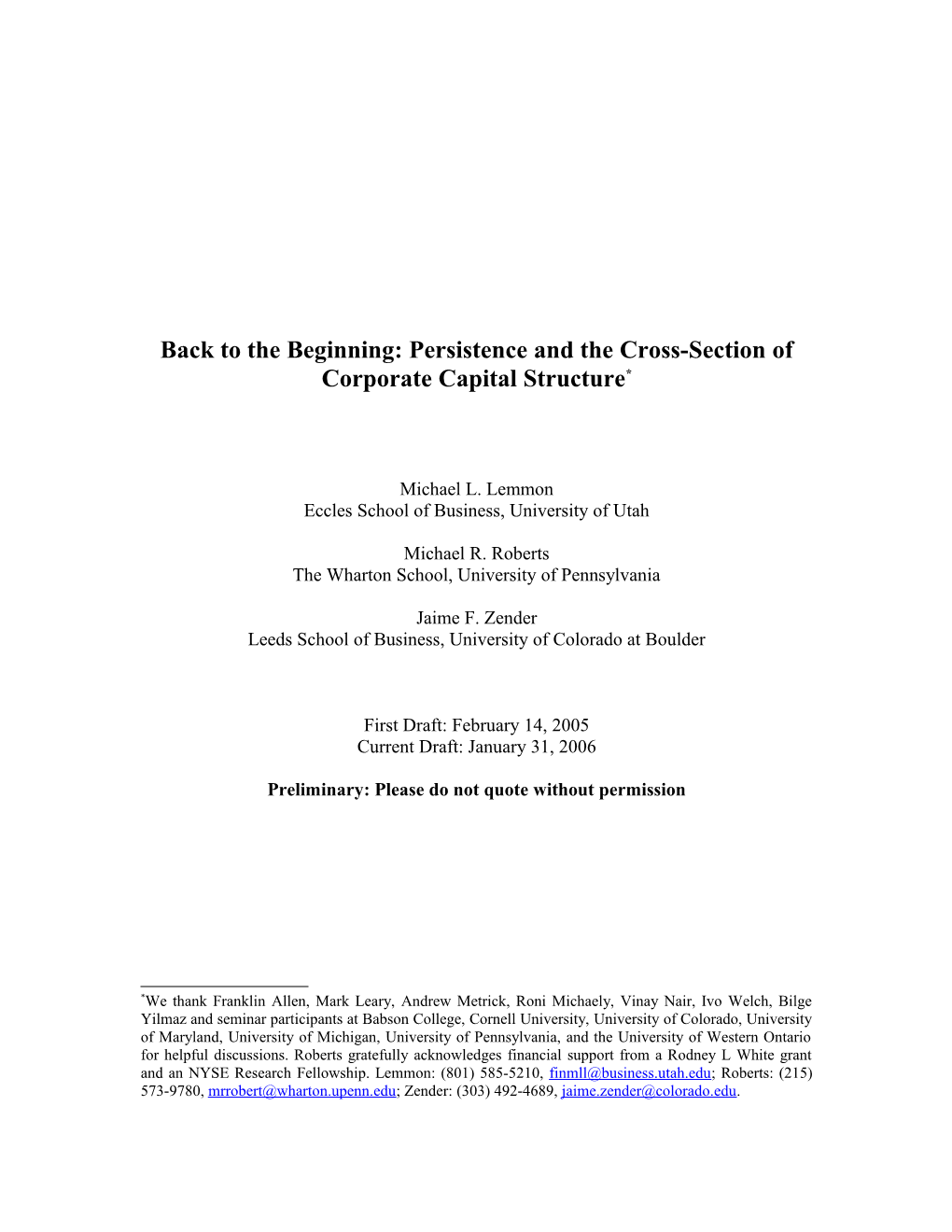 The Life Cycle of Corporate Capital Structures