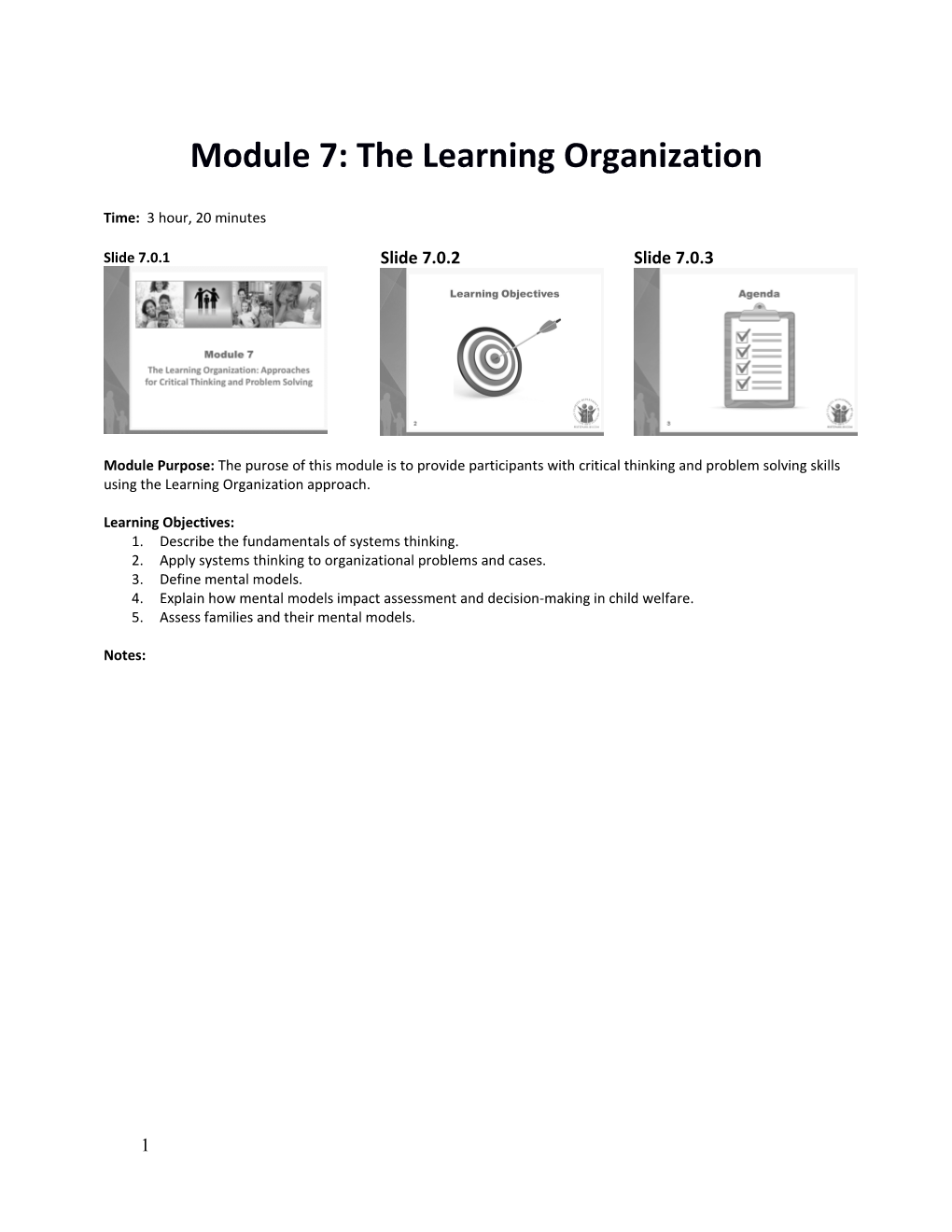 Module 7: the Learning Organization