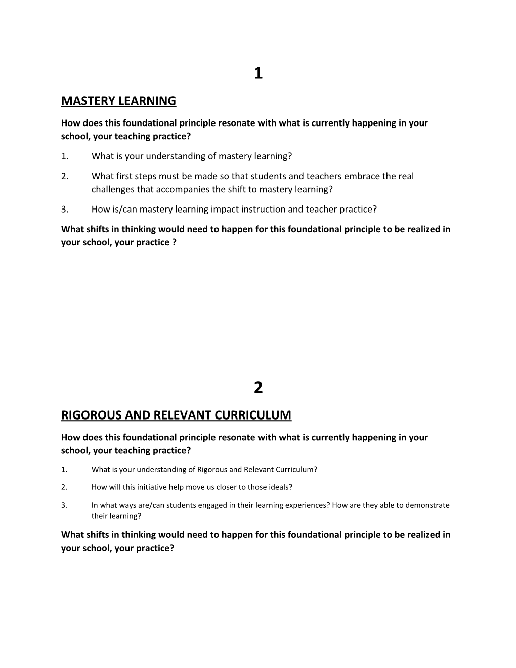 Mastery Learning