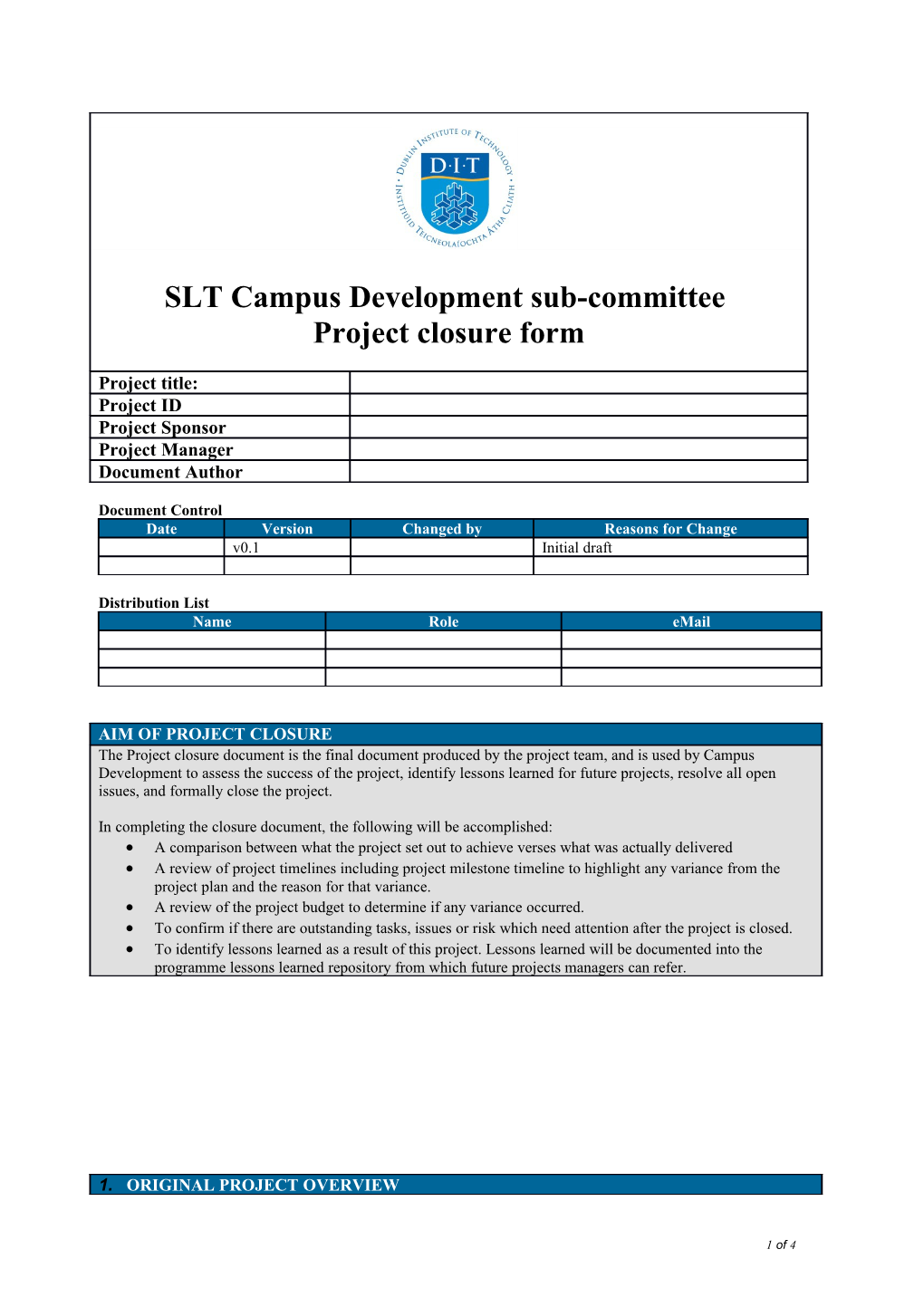 ISPMO Project Closure Form