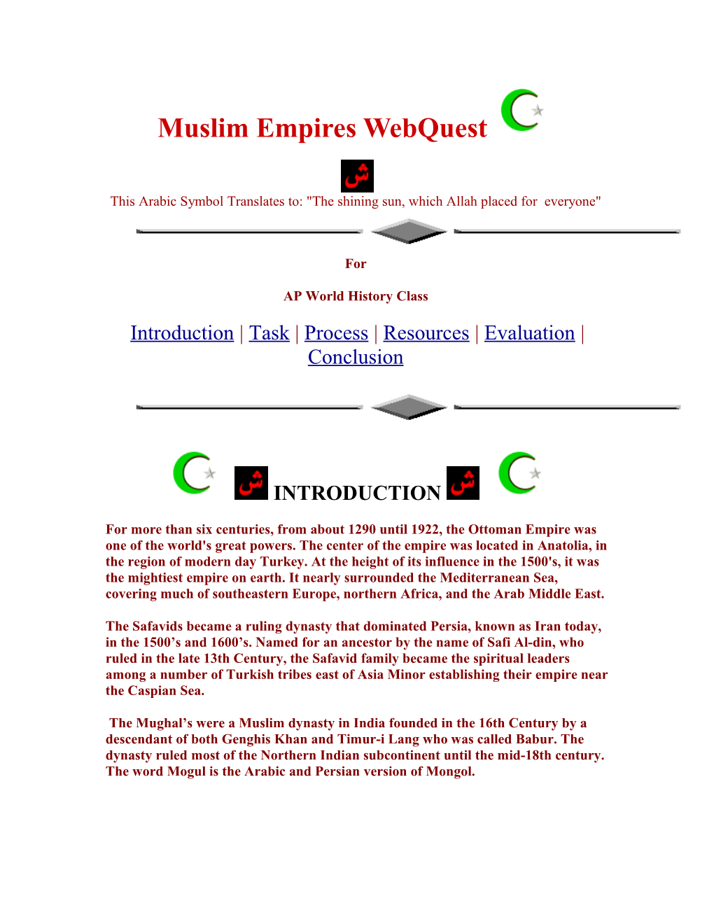 Muslim Empires Webquest