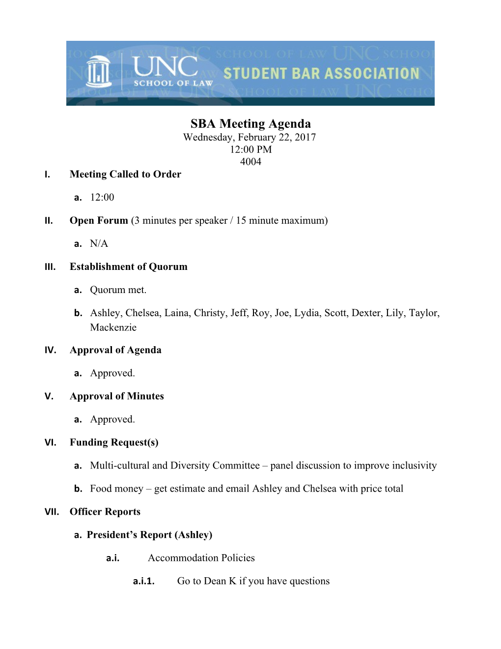 SBA Meeting Agenda s1
