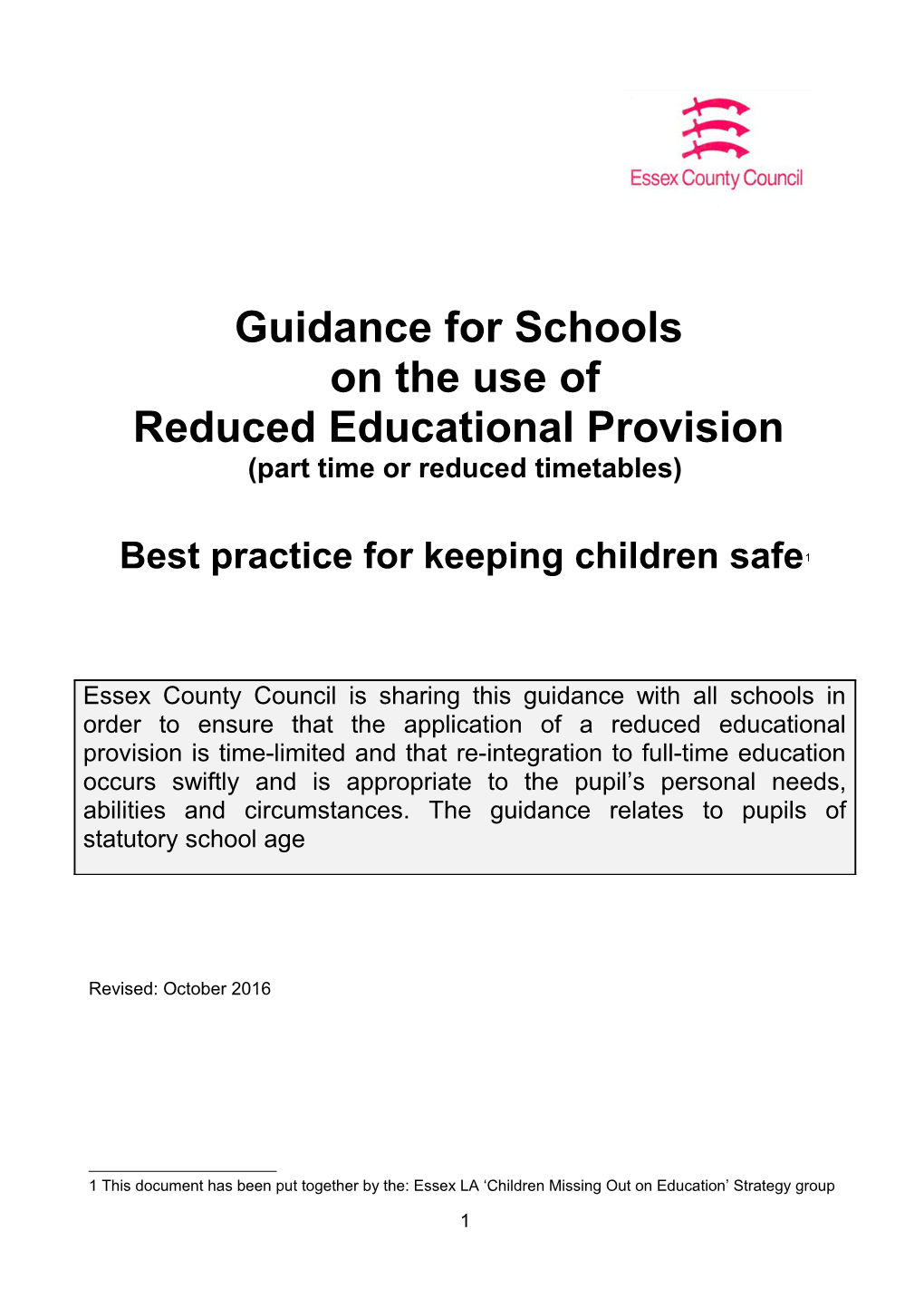 Guidance for Schools