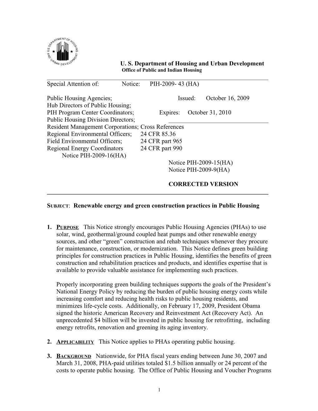 U. S. Department of Housing and Urban Development s18