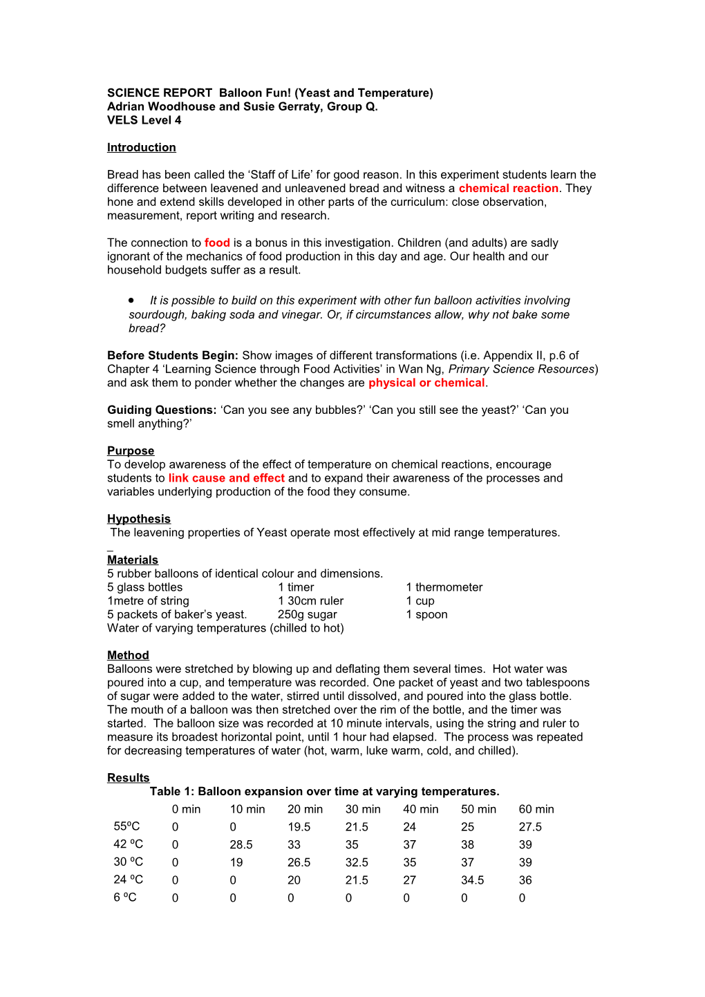 SCIENCE REPORT Balloon Fun