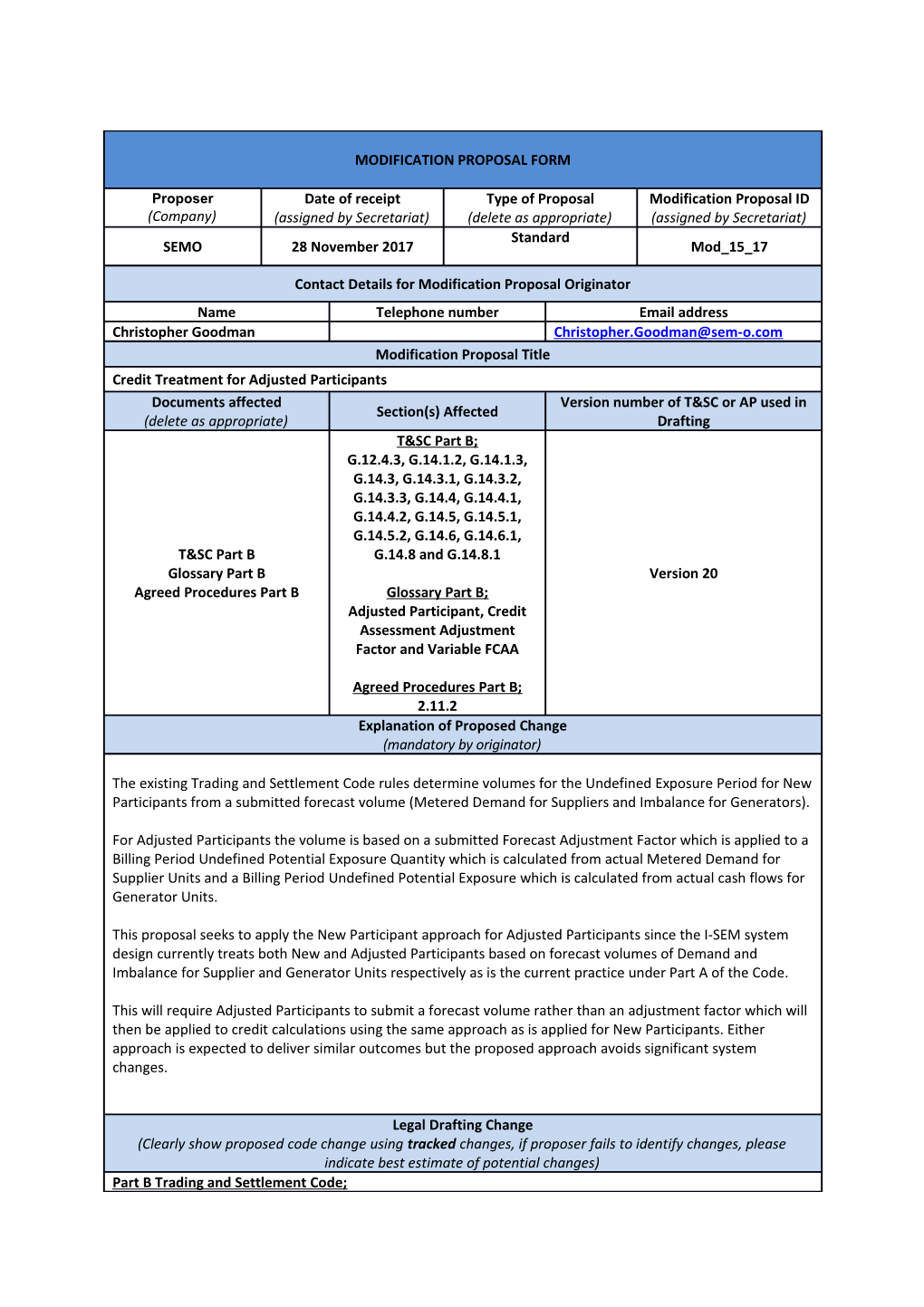 Modification Proposal Form