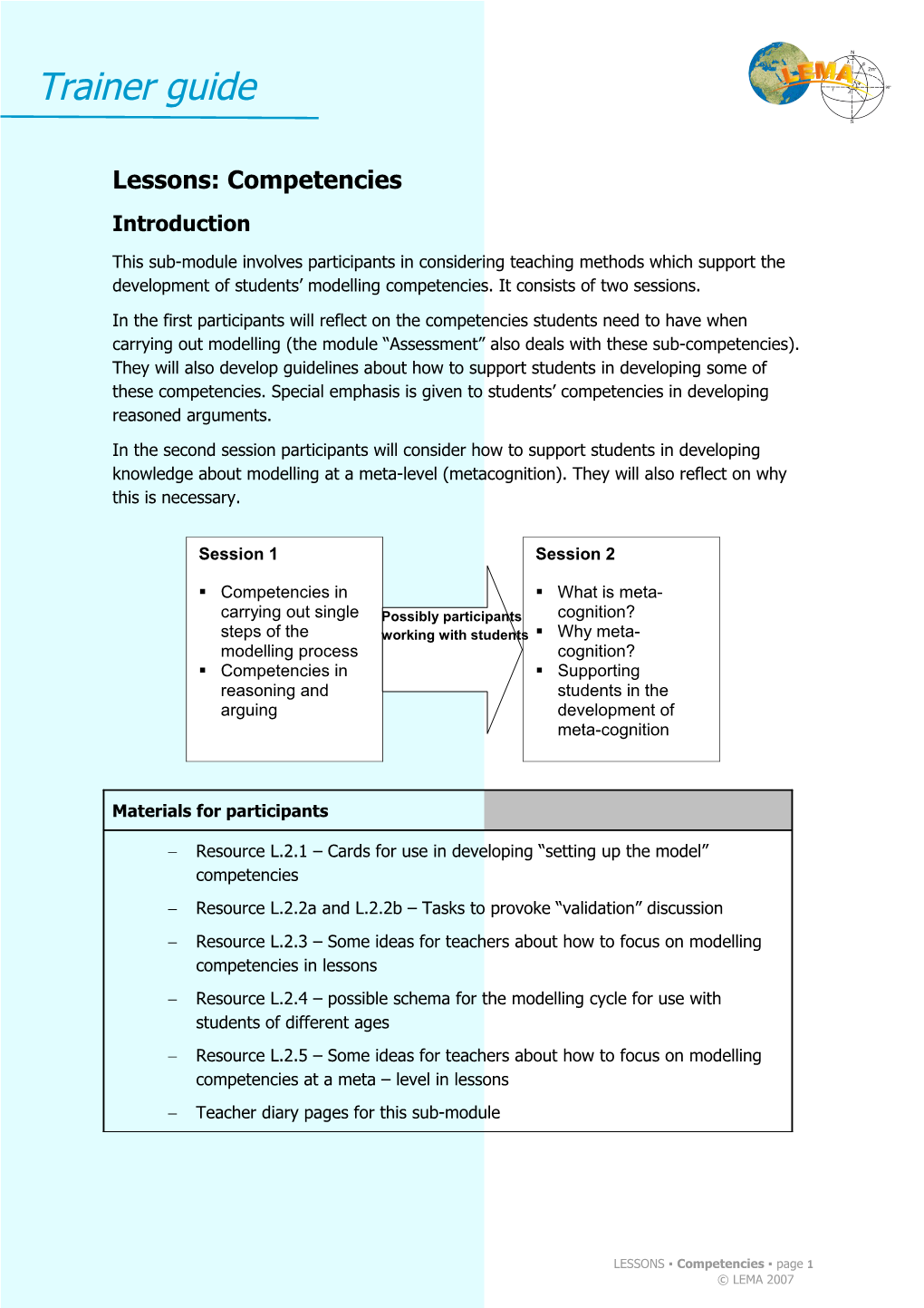 Lessons: Competencies