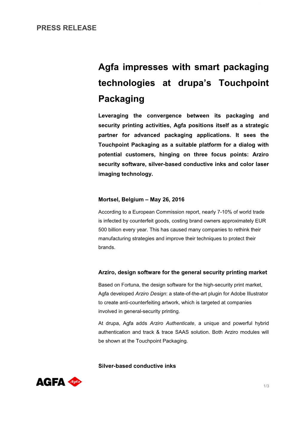 Agfa Impresseswith Smart Packaging Technologies at Drupa S Touchpoint Packaging