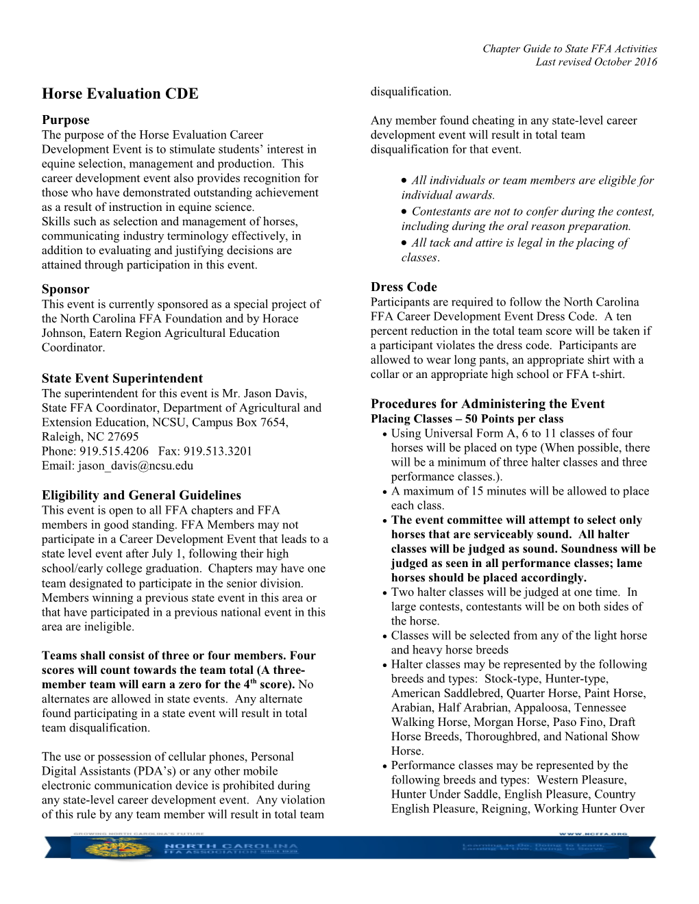 Chapter Guide to State FFA Activities s4