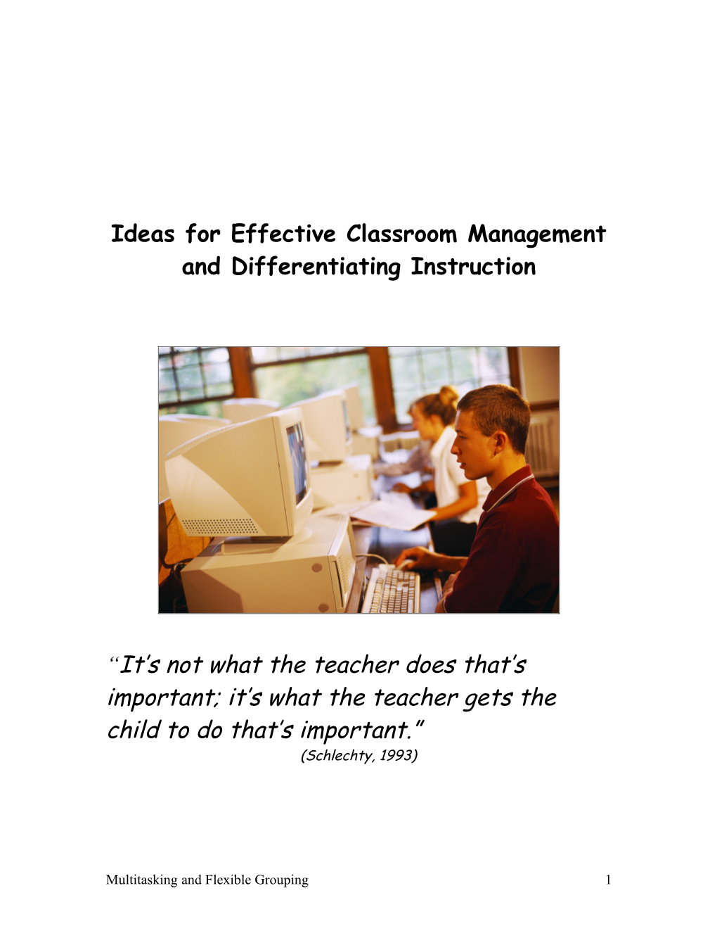 Ideas for Effective Classroom Management