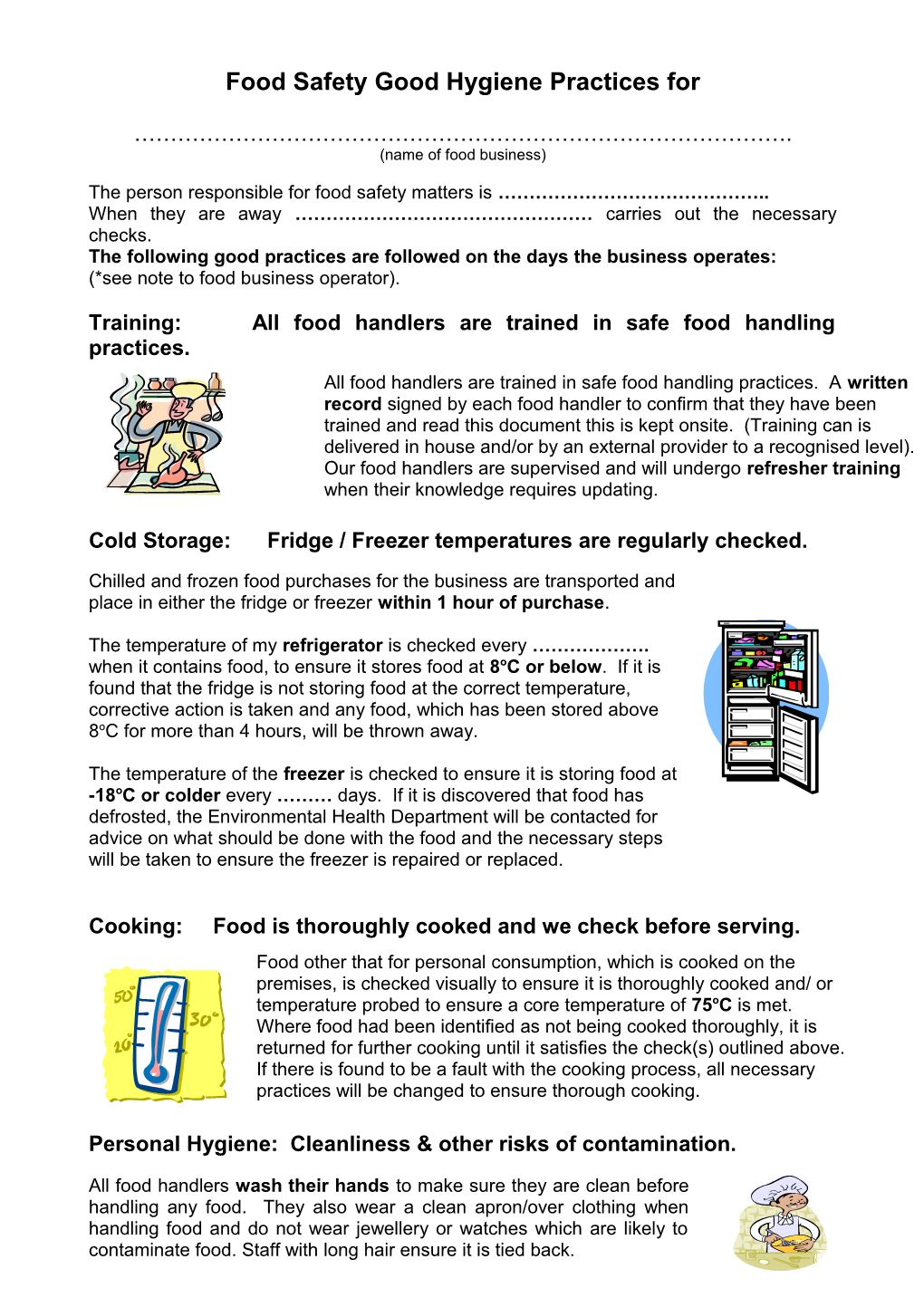 Food Safety Good Hygiene Practices For