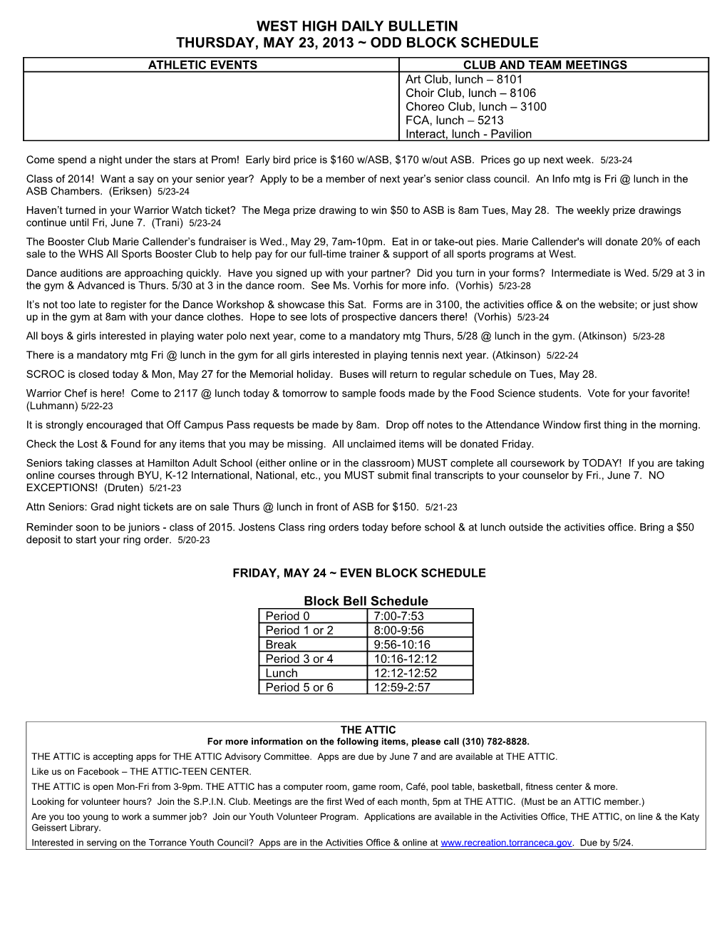 West High Daily Bulletin s8