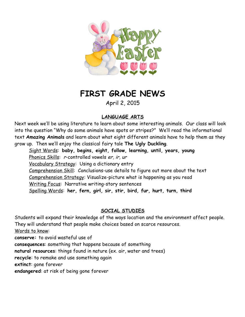 First Grade News s1