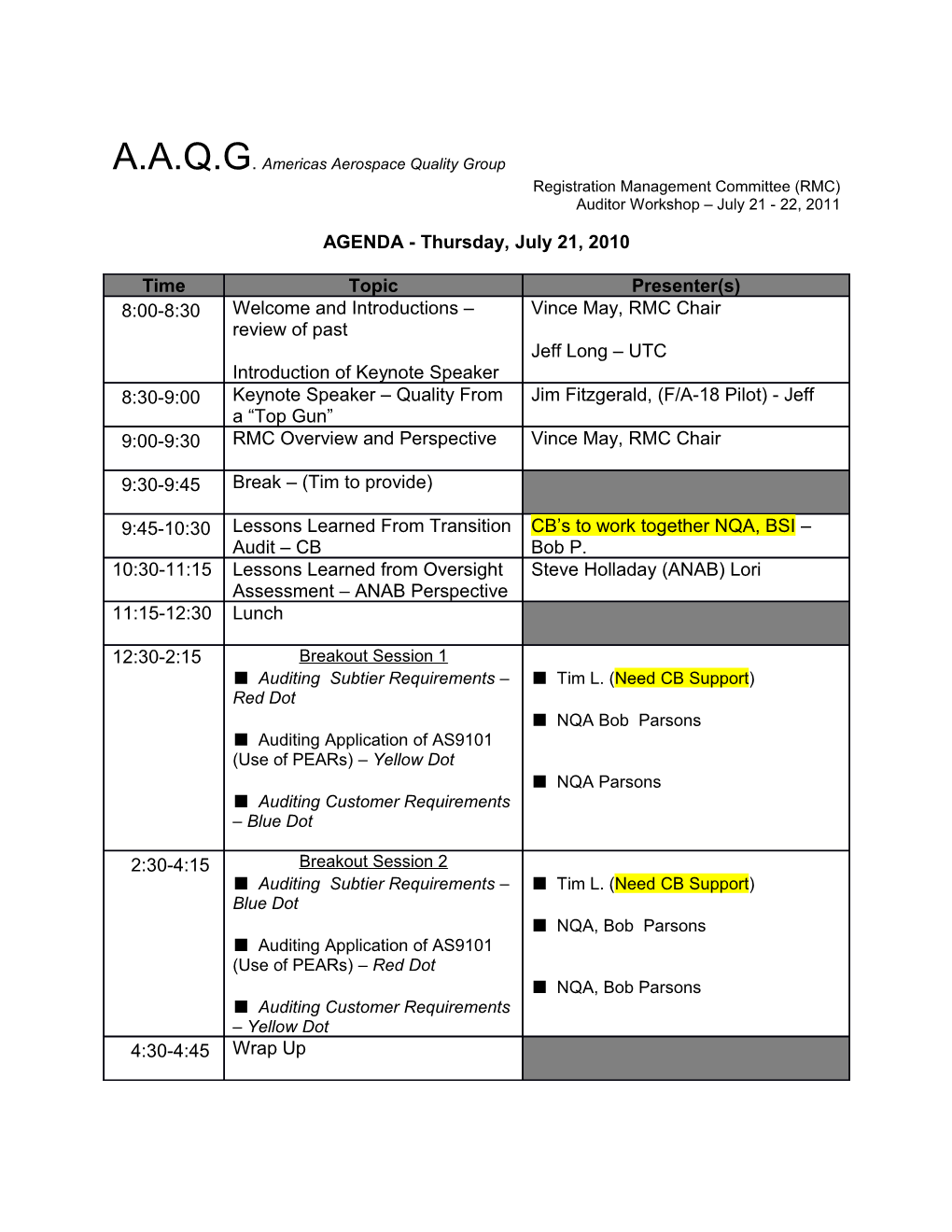 A.A.Q.G. Americas Aerospace Quality Group