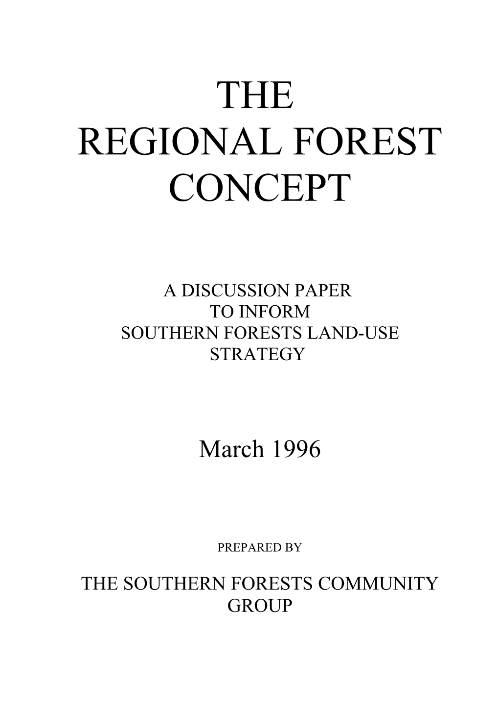 Southern Forests Land-Use Strategy