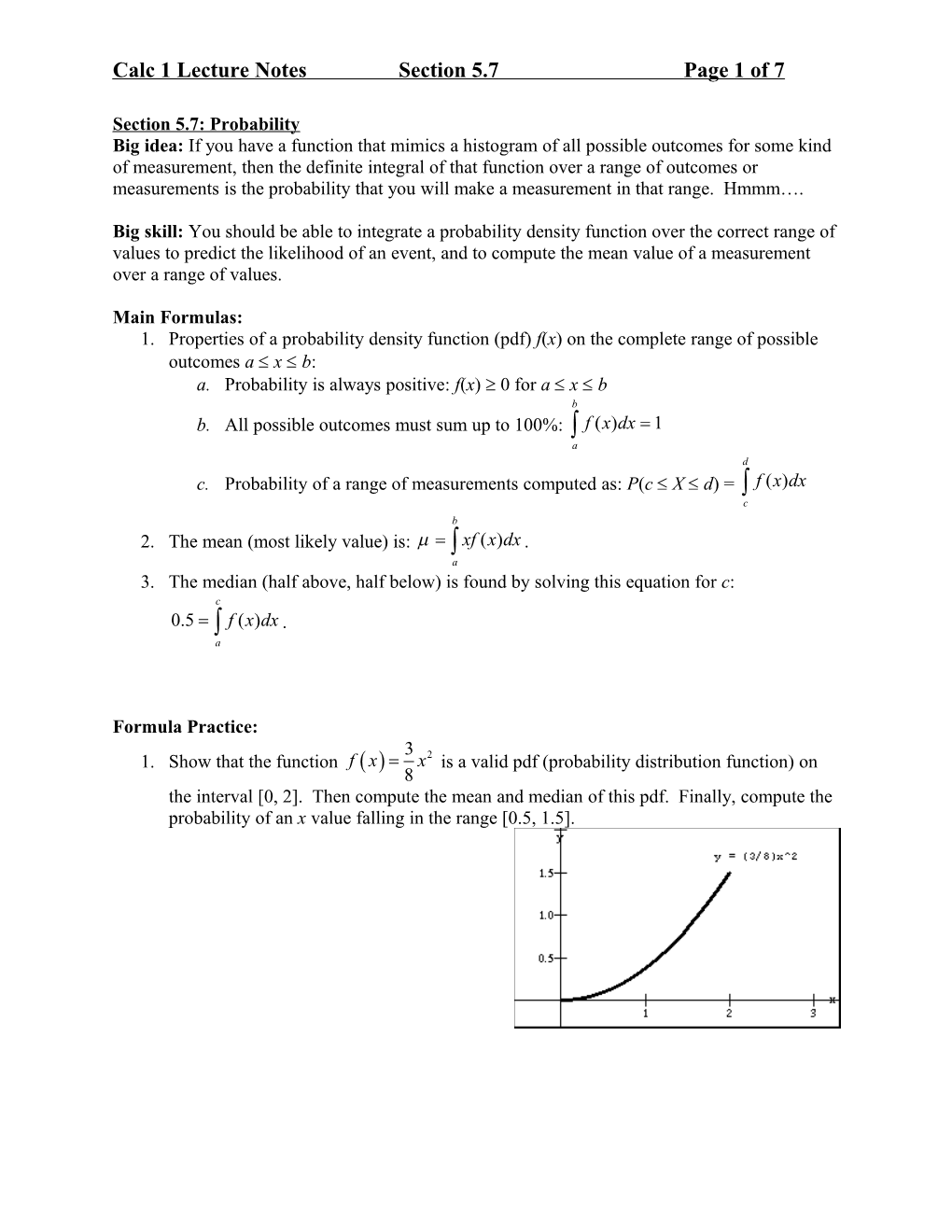 Calculus 1 Lecture Notes, Section 5.7