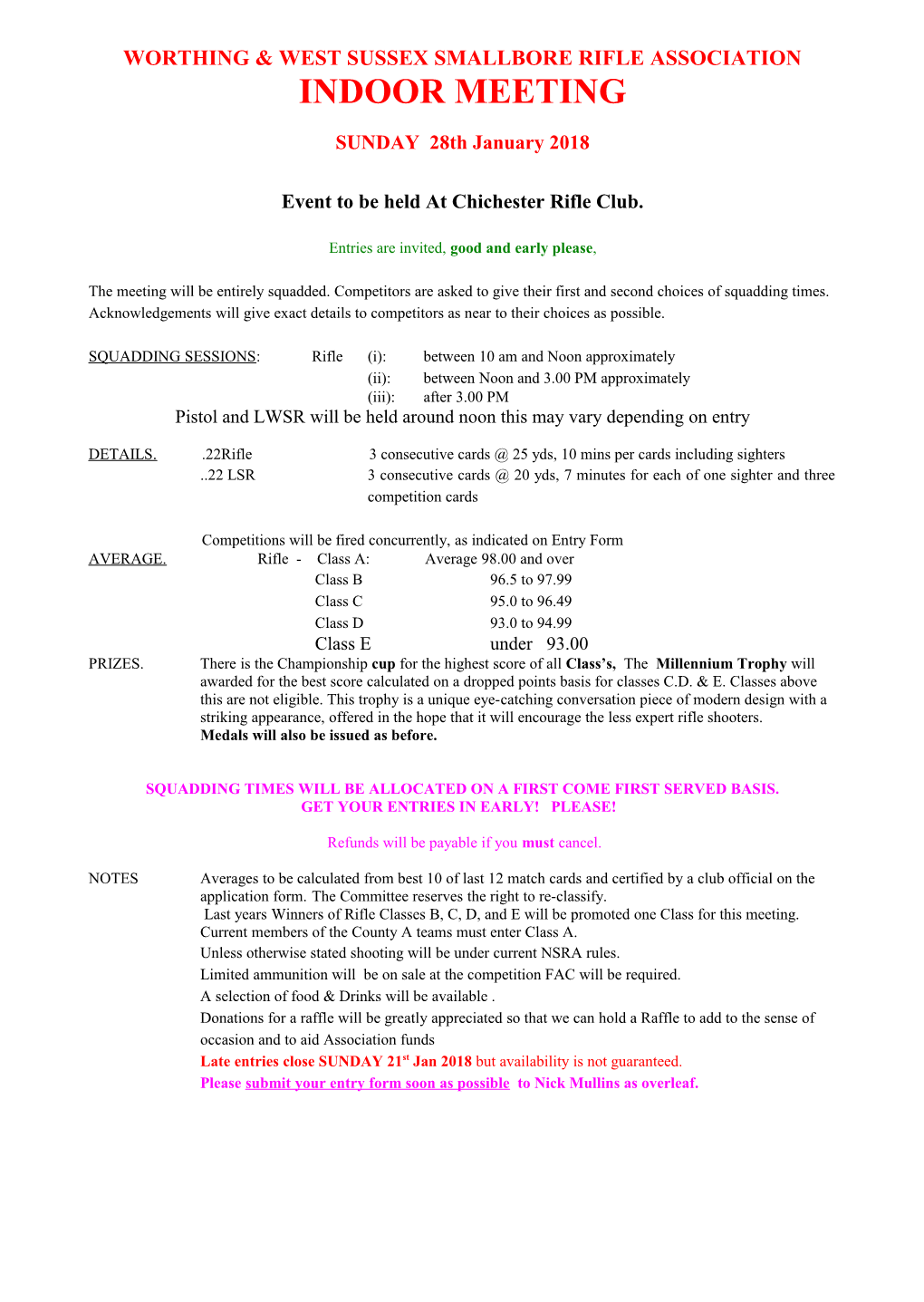 Worthing & West Sussex Smallbore Rifle Association