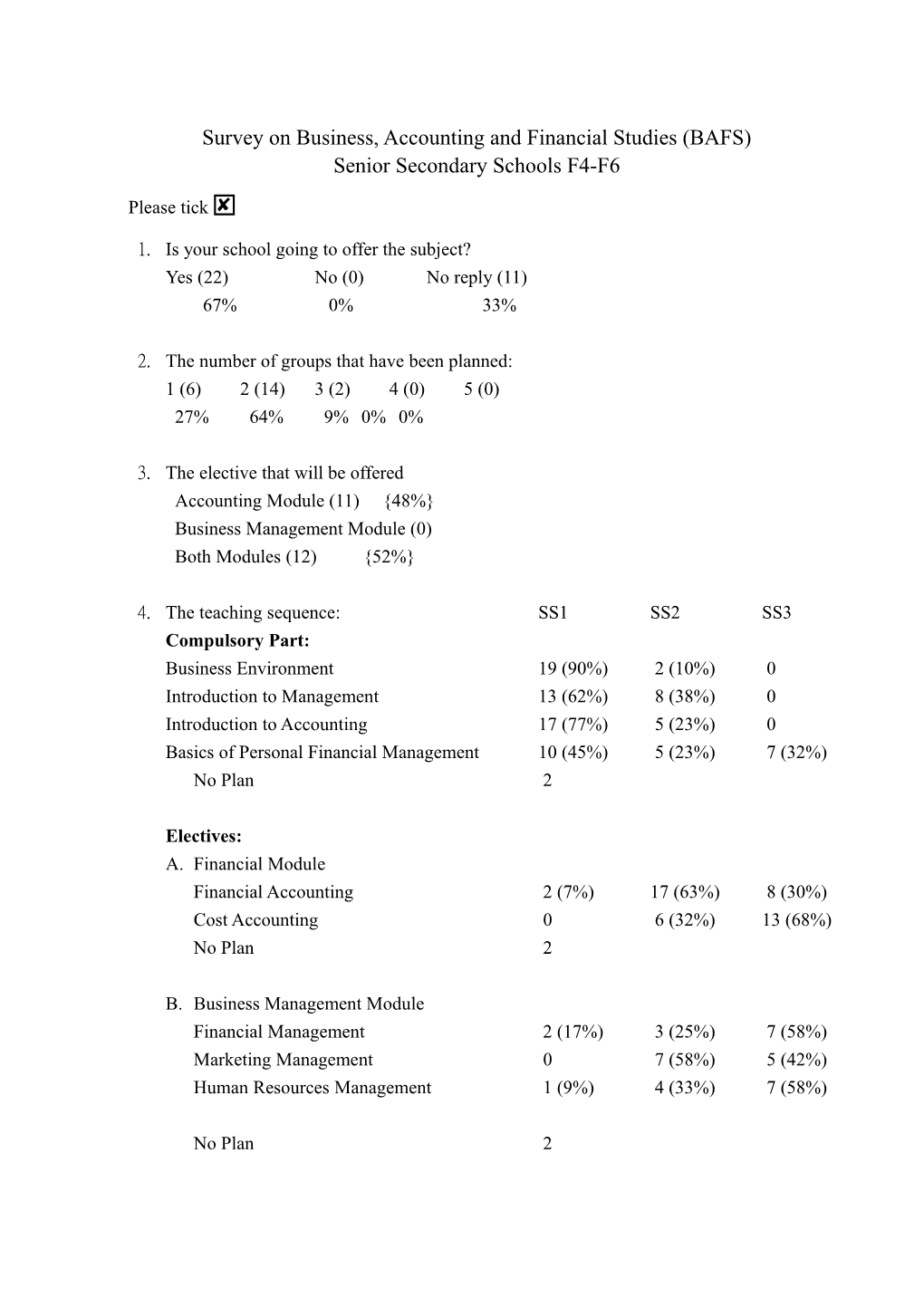 Survey on Business, Accounting and Financial Studies (BAFS)