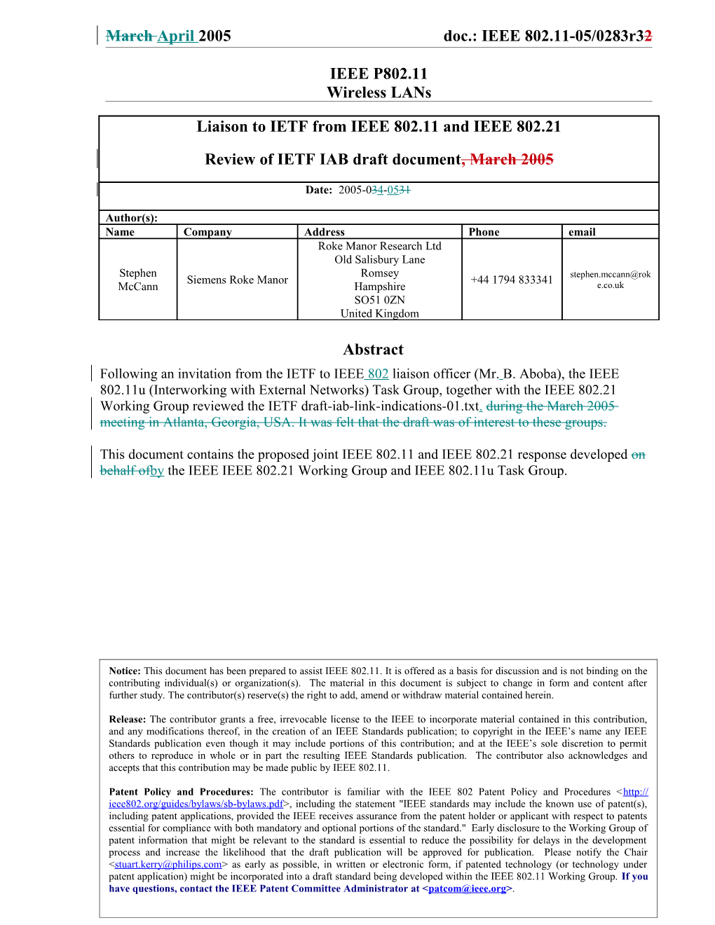 March April 2005 Doc.: IEEE 802.11-05/0283R3 Doc.: IEEE 802.11-05/0283R3 Doc.: IEEE